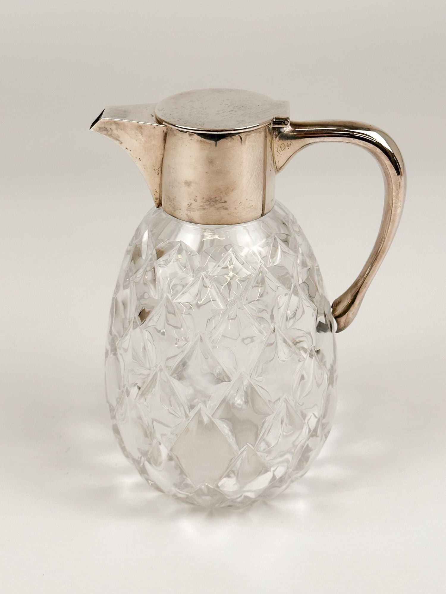 John Grinsell & Sons Sterling Silver Crystal Claret Jug, 1890 (1 of 4)