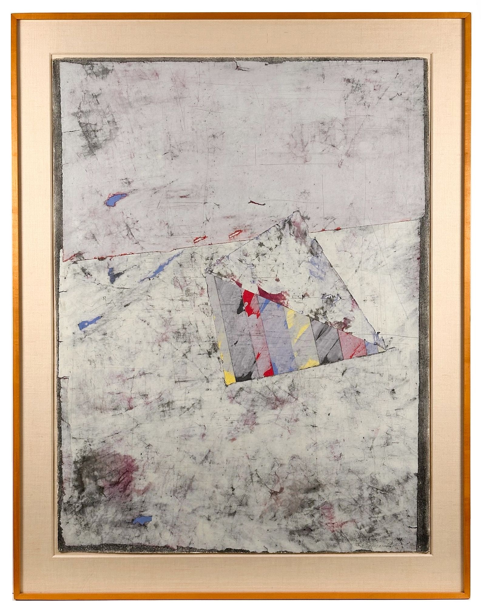 George Joji Miyasaki (1935-2013) Mixed Media Abstract Painting on Paper, 1980 (1 of 3)