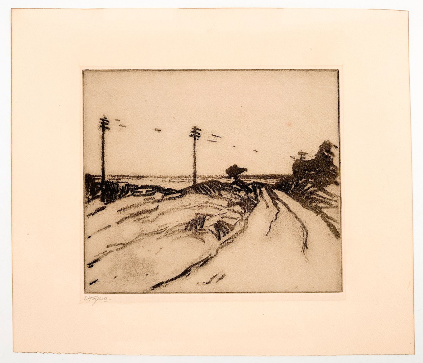 Ernest Archibald Taylor (1874-1952) Etching on Paper, Tin Roofs (1 of 6)