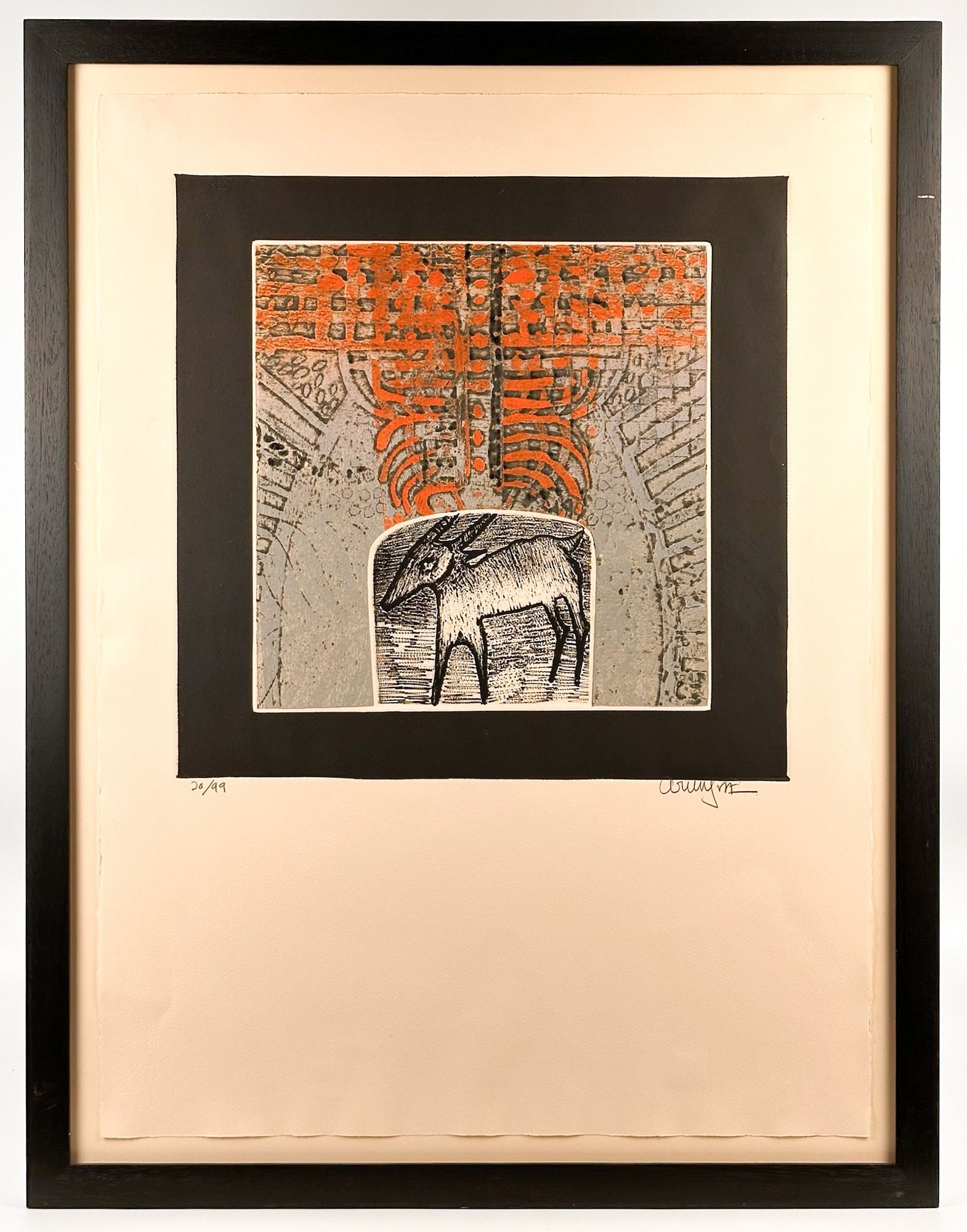 Arun Bose (1934-2007) Framed Etching with Aquatint, Goat, Ed. 20/99 (1 of 4)