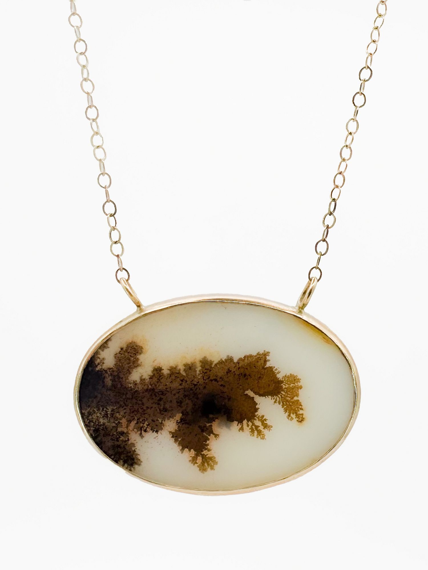 Melissa Joy Manning 14K Gold Landscape Agate Necklace (1 of 3)