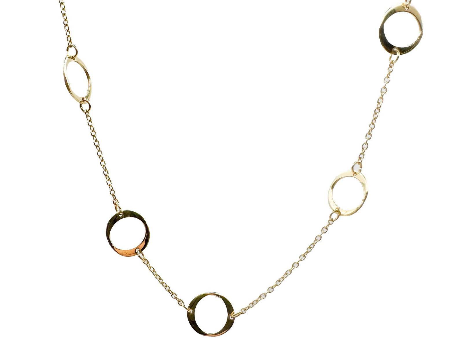 18K Gold Circles Station Necklace (1 of 4)