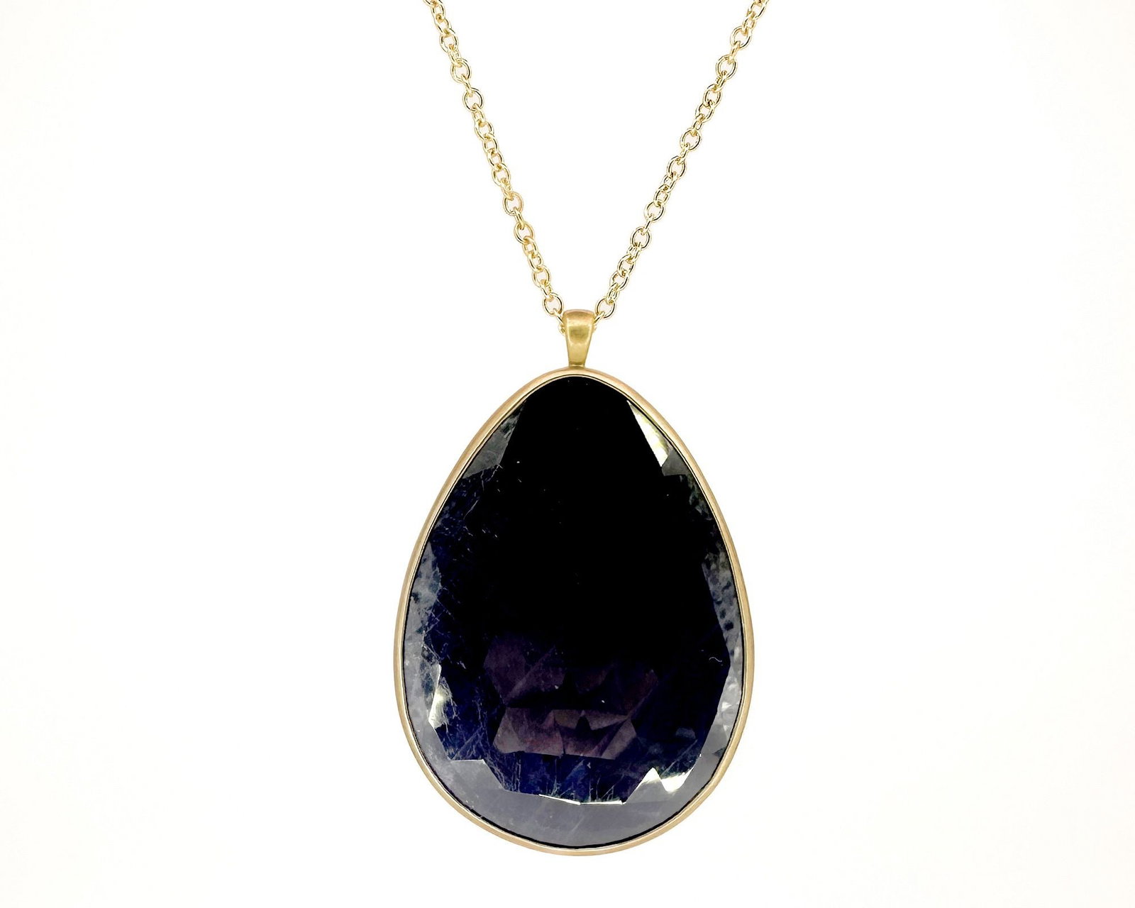 Me & Ro 18K Yellow Gold and Faceted Sapphire Pendant Necklace (1 of 6)