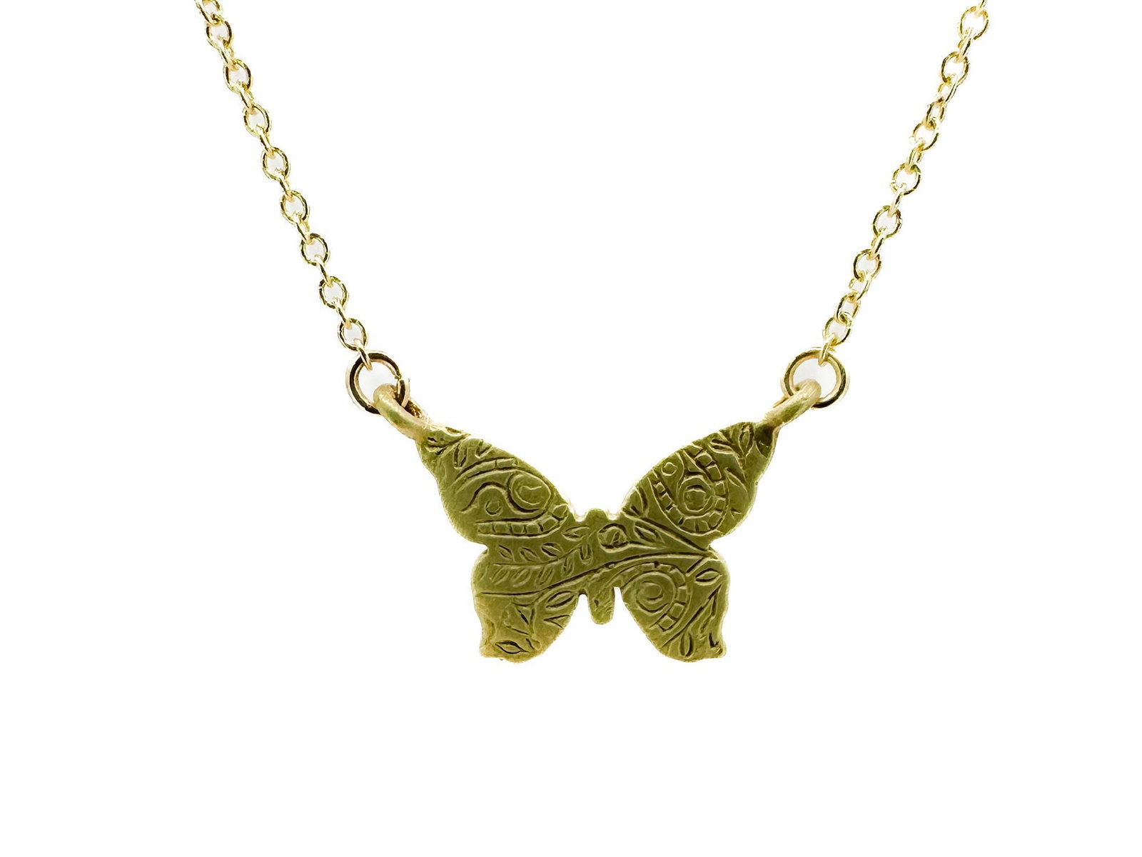 Me & Ro 18K Yellow Gold Butterfly Pendant Necklace (1 of 3)