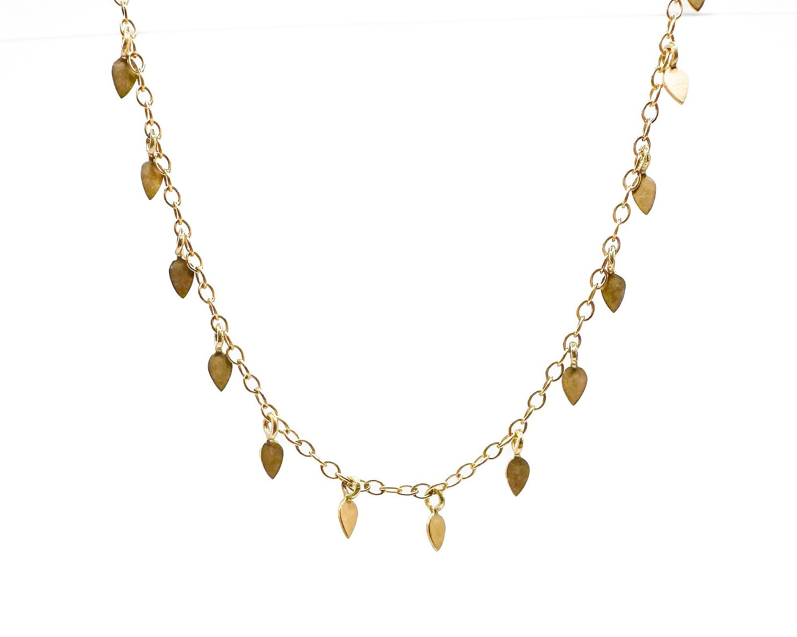 Me & Ro 18K Recycled Gold Tiny Petal Chain Necklace (1 of 4)