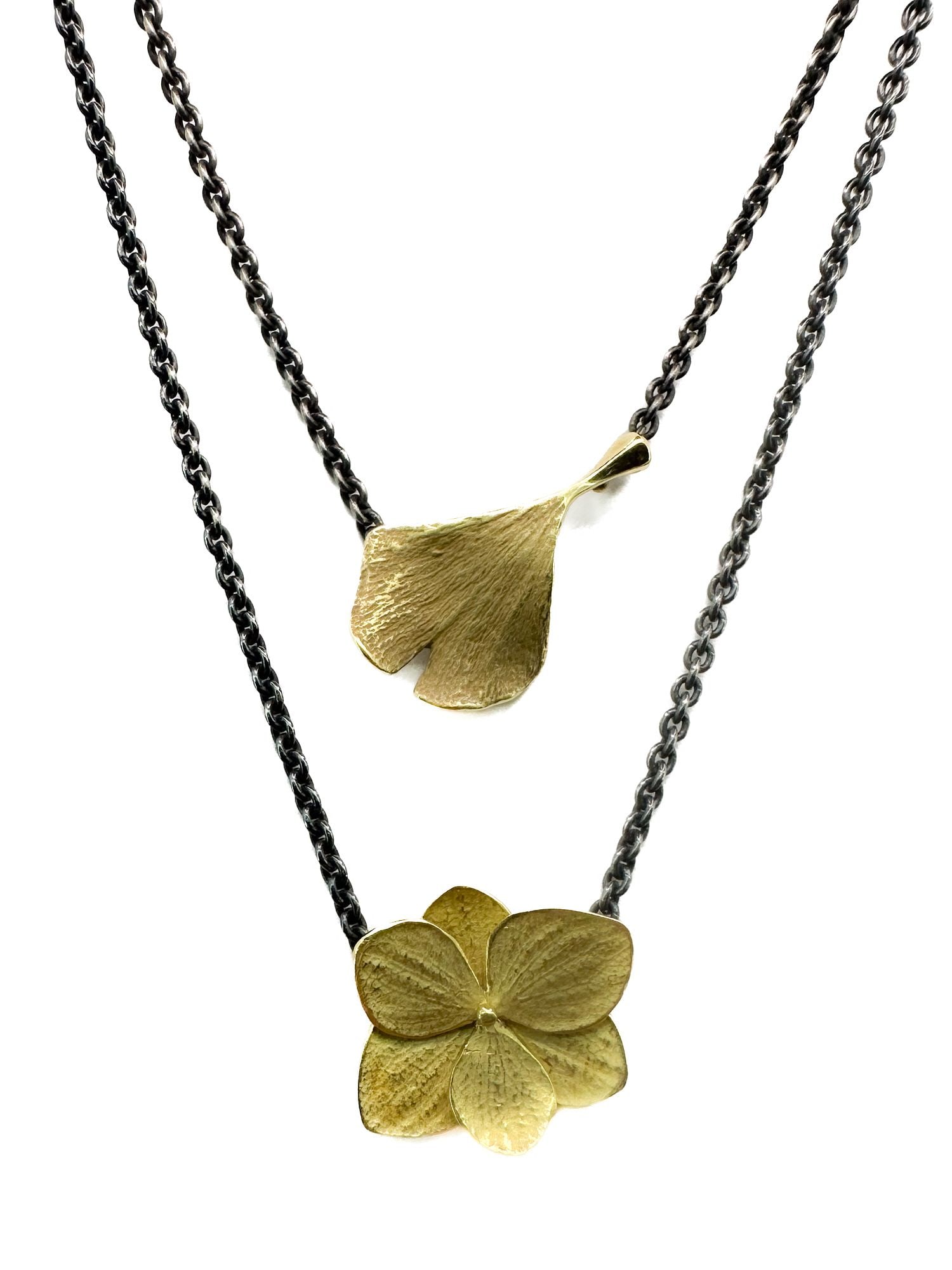 John Iversen 18K Gold Pendant & Sterling Chain Necklaces (Lot of 2) (1 of 3)