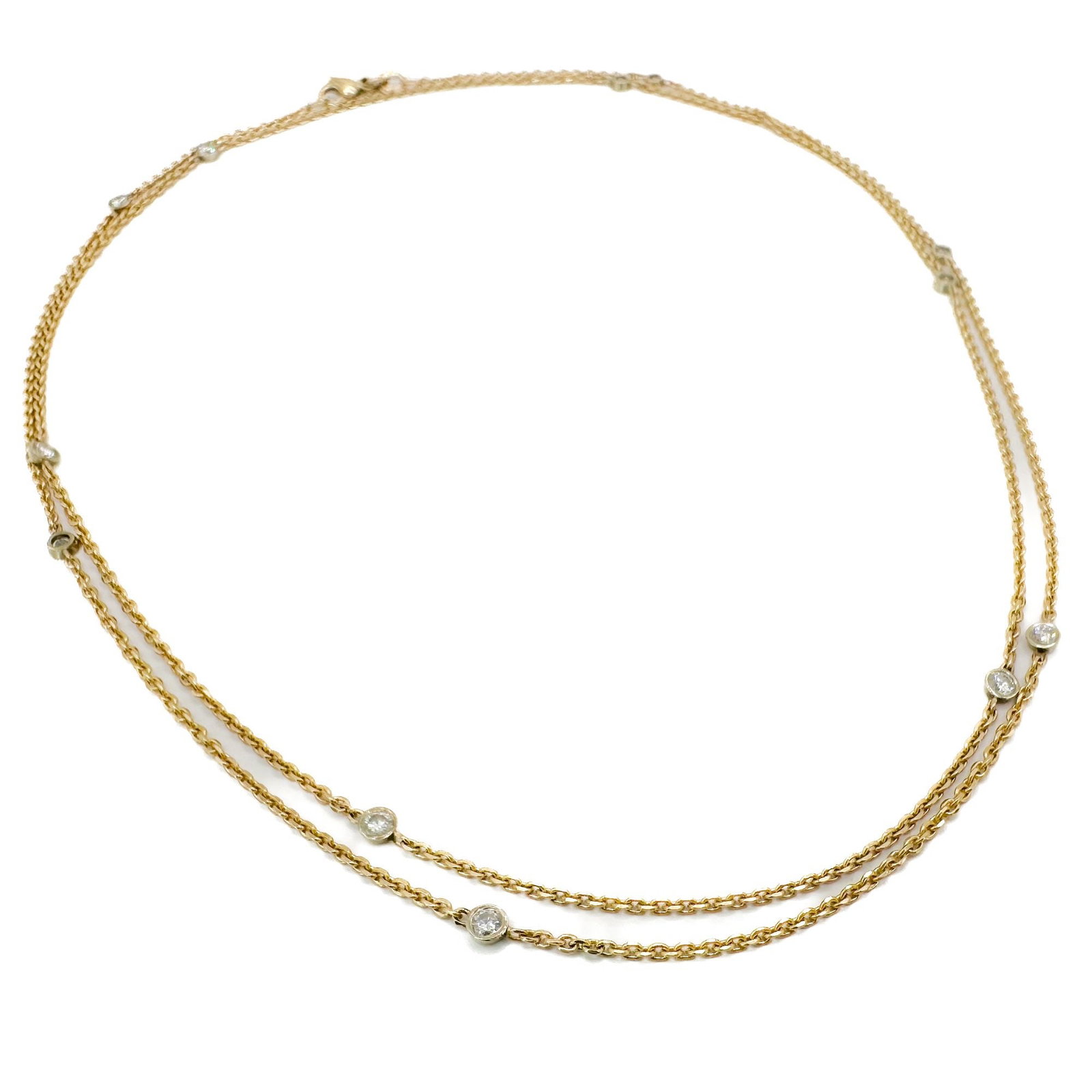 LG 14K Gold and Diamond Link Necklace (1 of 2)