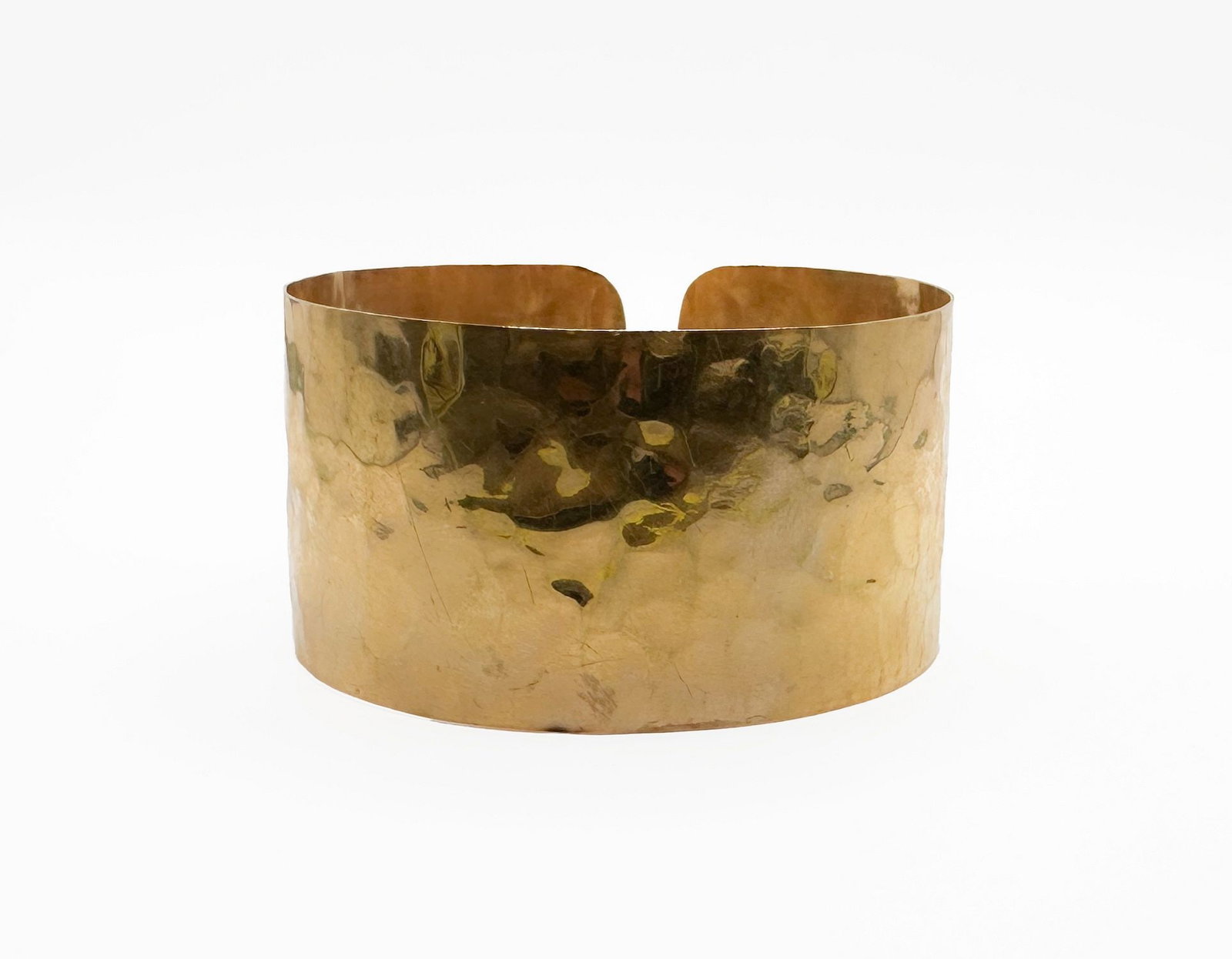 14K Yellow Gold Hammered Cuff Bracelet (1 of 4)