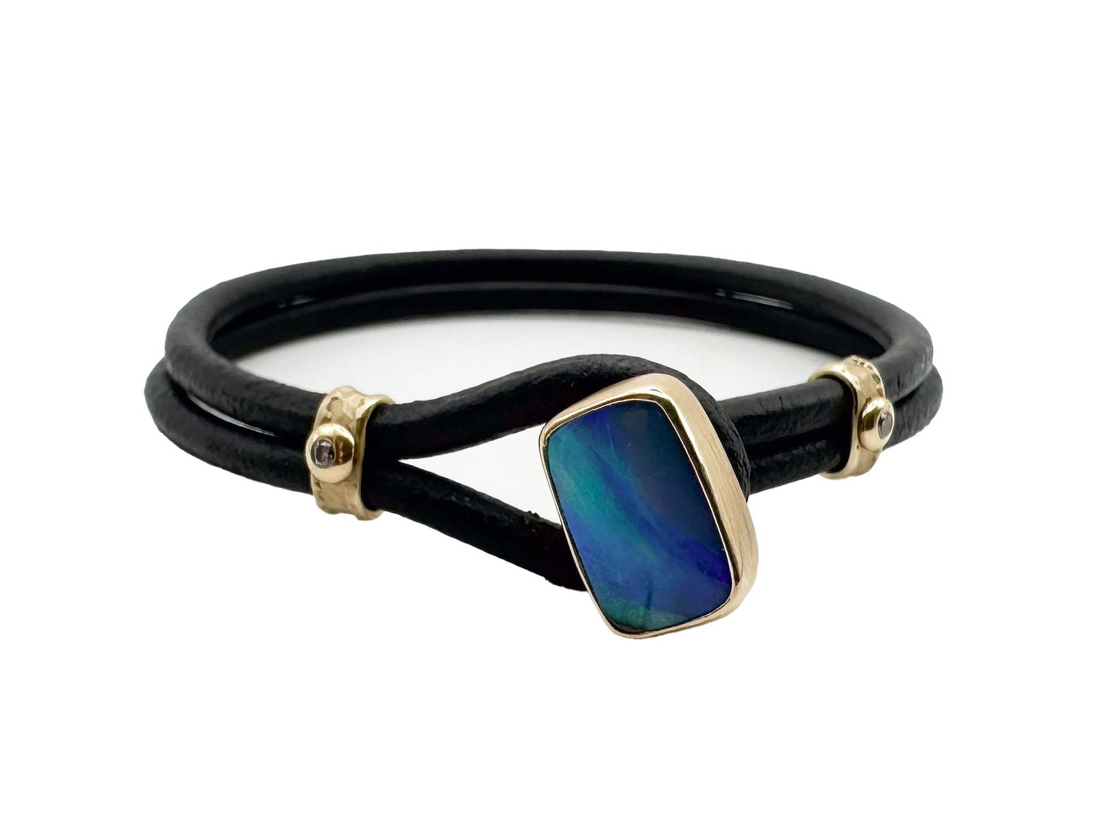 Jamie Joseph 14K Boulder Opal and Diamond Leather Bracelet (1 of 4)