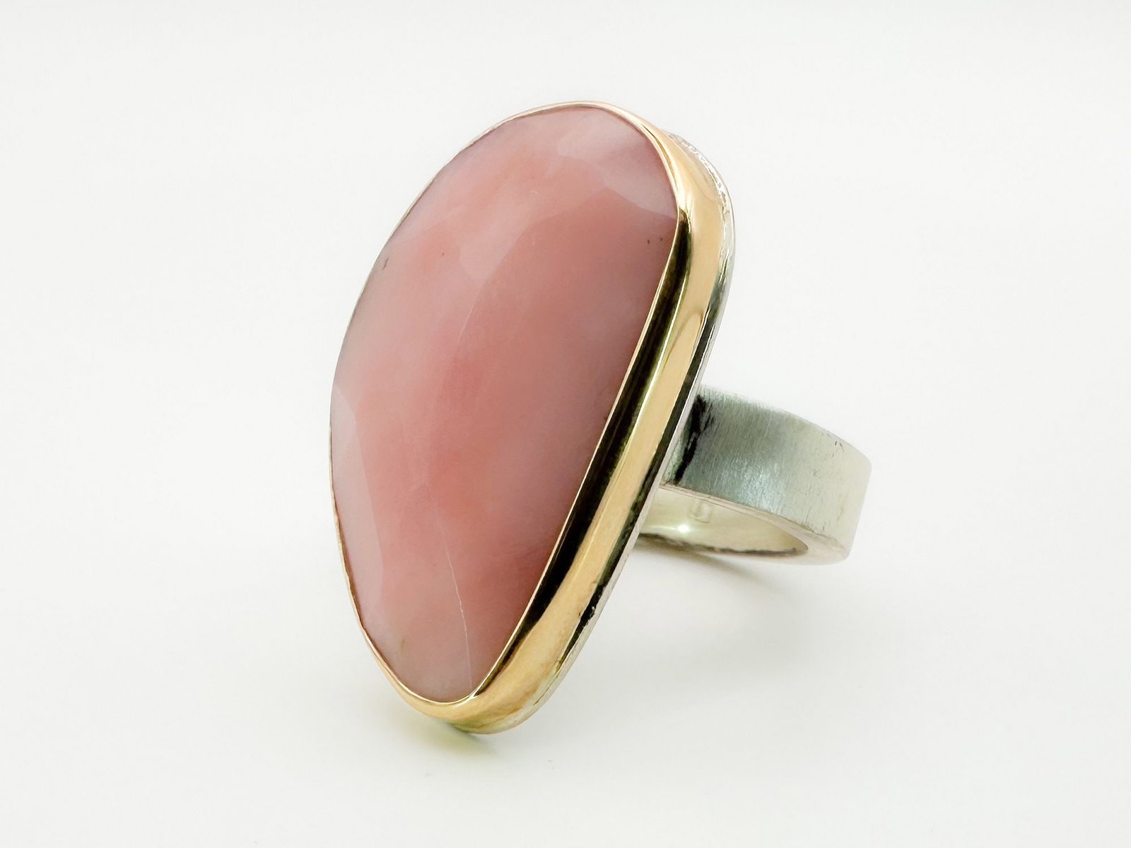 Jamie Joseph Pink Opal Ring, 14K Gold Bezel & Sterling Silver Band (1 of 5)