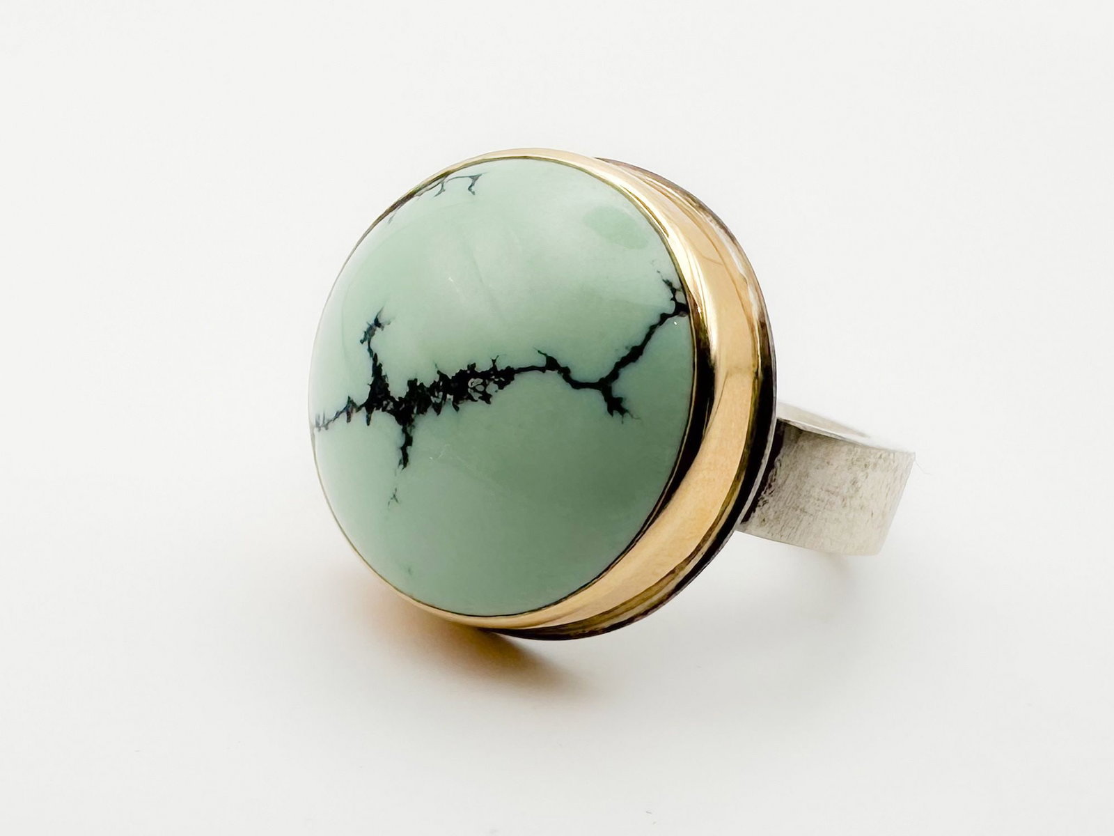 Jamie Joseph Turquoise Ring, 14K Gold Bezel & Sterling Silver Band (1 of 4)