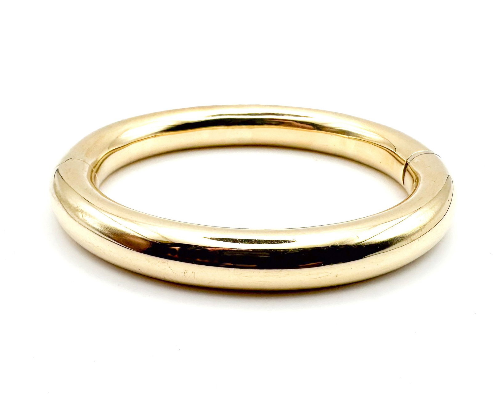 14K Yellow Gold Hinged Bangle Bracelet, Italian Made (1 of 3)