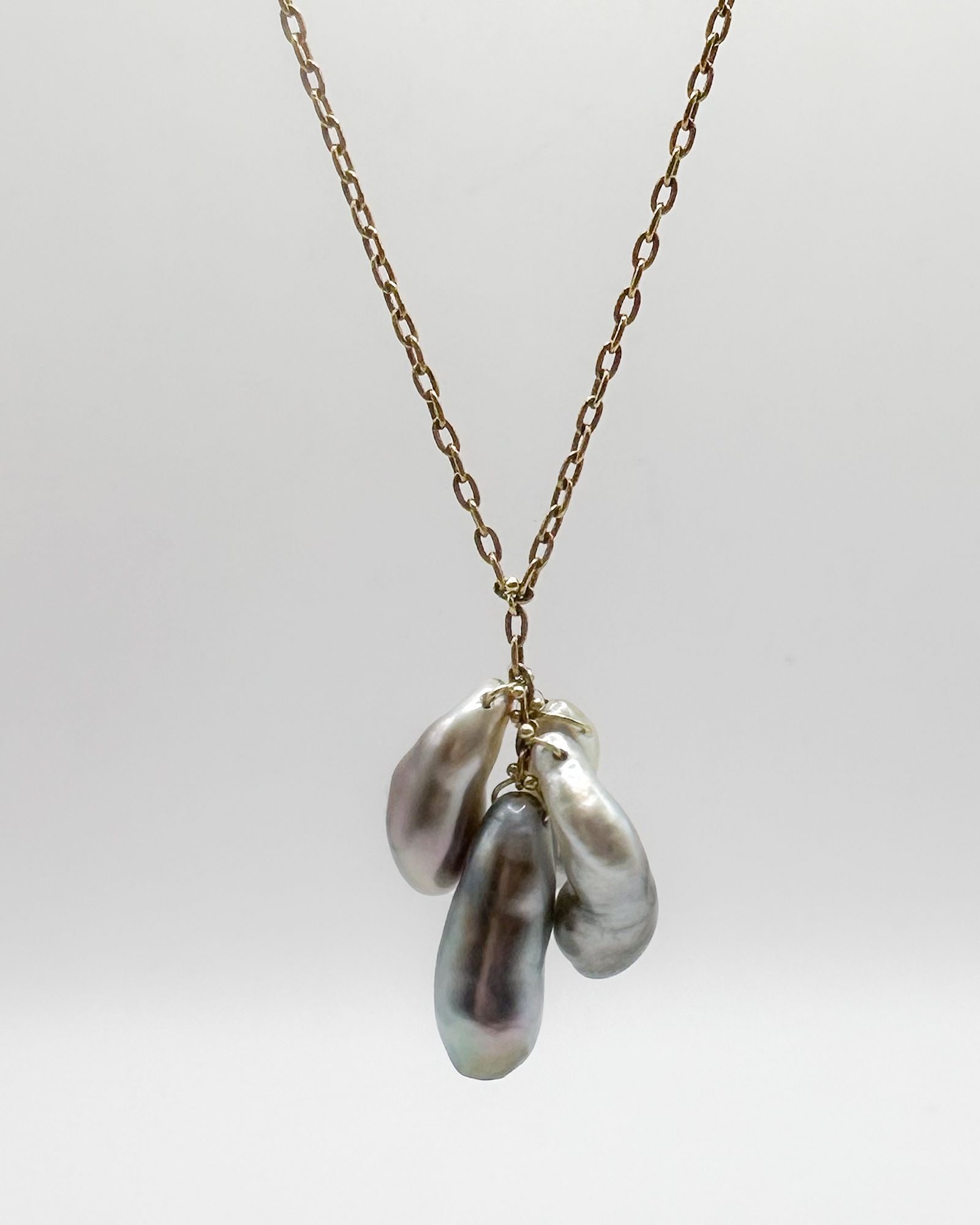 Ten Thousand Things 18K Gold Freshwater Pearl Cluster Necklace: Ten Thousand Things necklace featuring 18K gold chain with cluster of freshwater pearls. Measures 22 inches in length. Total weight: 8 grams.