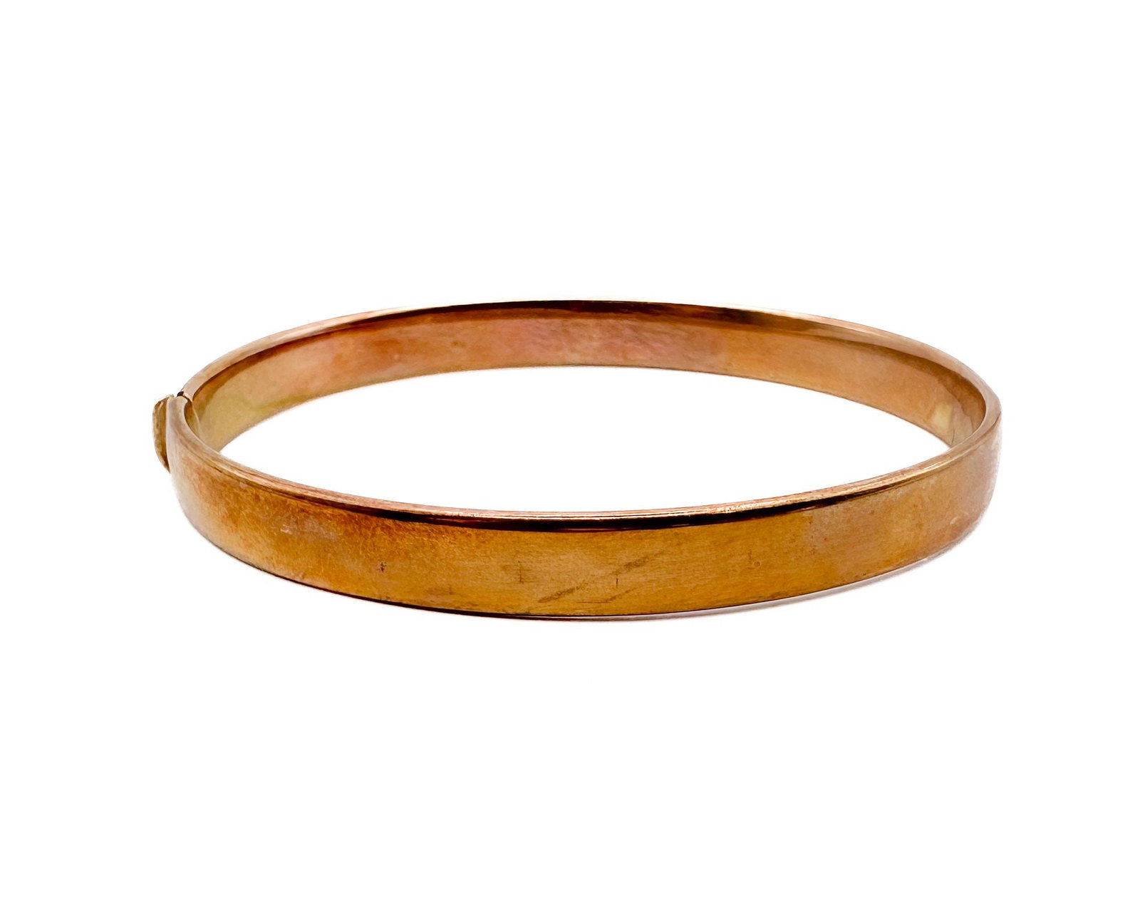 18K Rose Gold Bangle Bracelet, Italian Made (1 of 3)