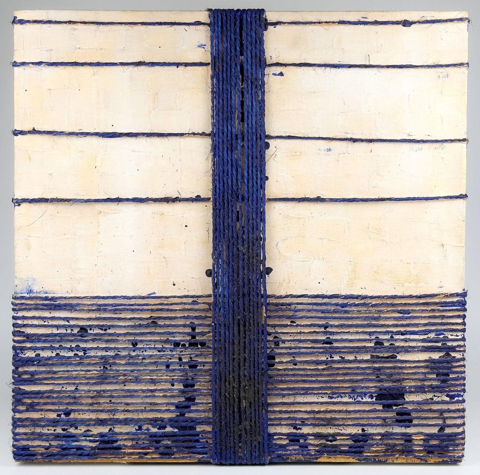 Francesco Bonami (b. 1955) Mixed Media on Canvas, White and Blue Abstract, 1987 (1 of 3)