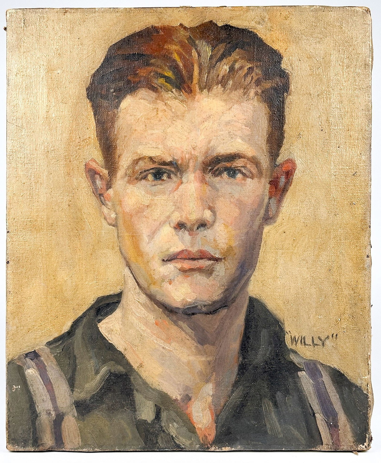Early 20th Century Portrait of a Man named Willy, Oil on Canvas (1 of 3)