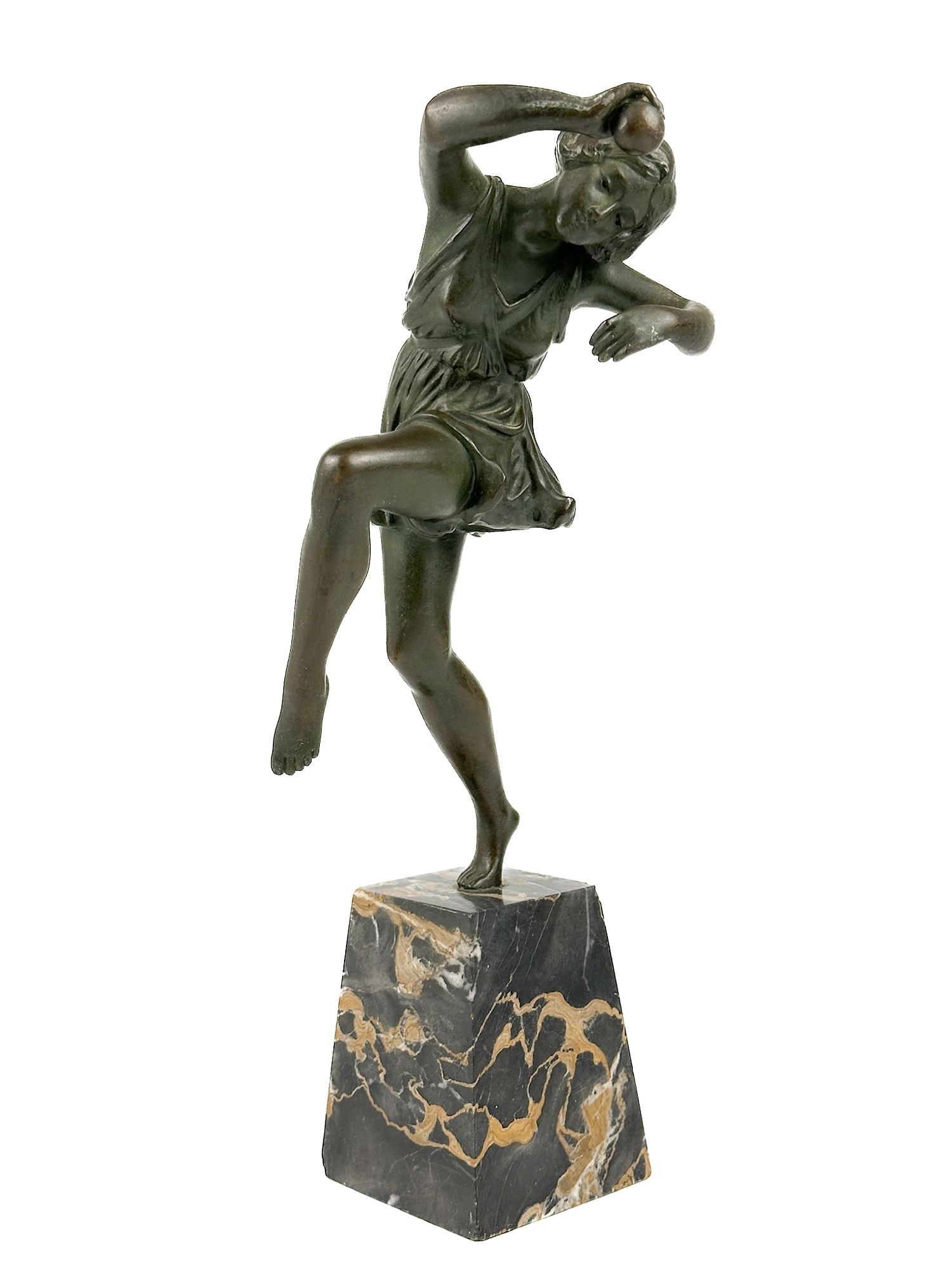 Pierre Le Faguays (1892-1962) Bronze Sculpture, Art Deco Dancing Girl With Ball (1 of 7)