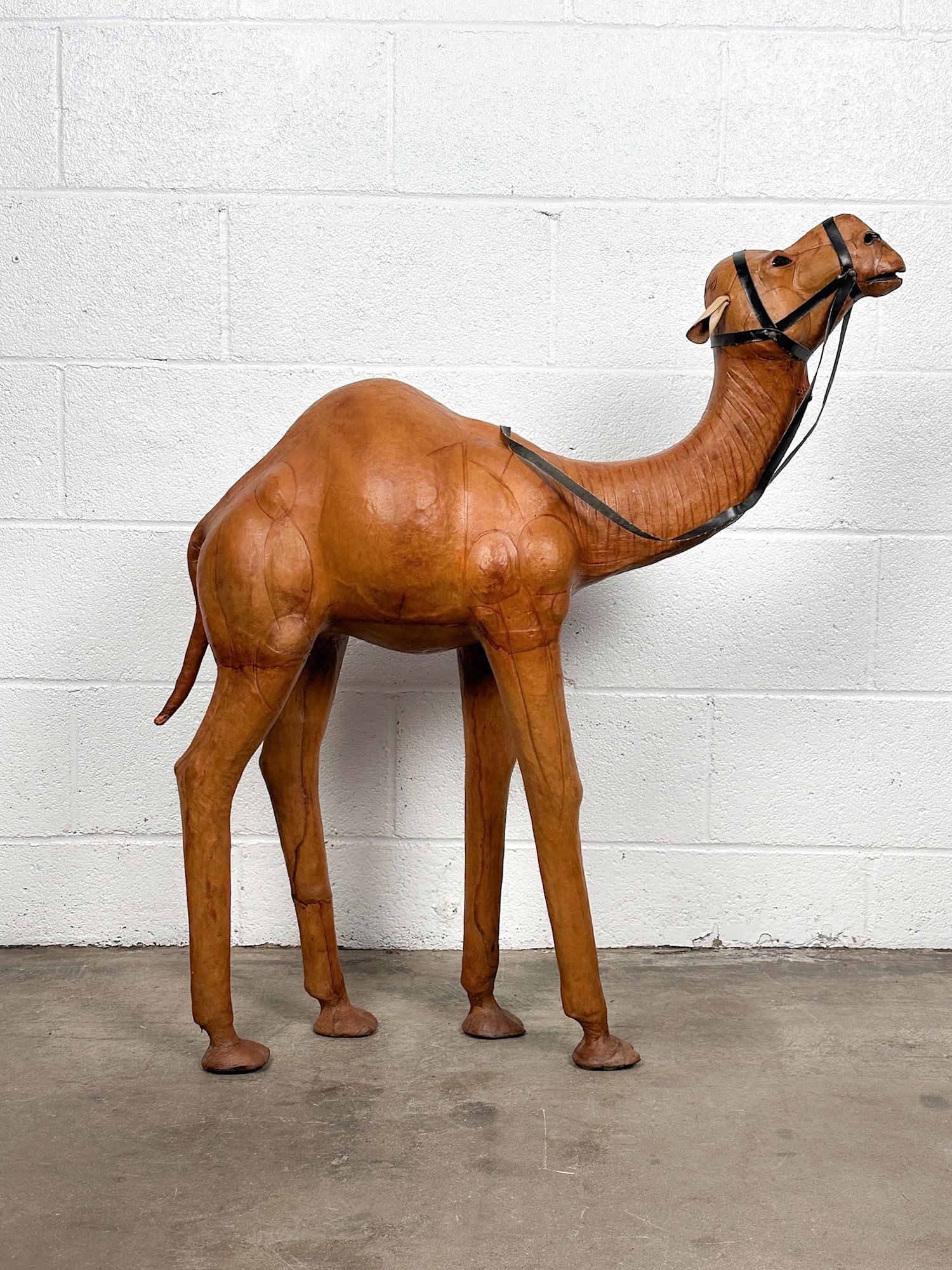 Large Vintage Leather Wrapped Camel Sculpture (1 of 8)