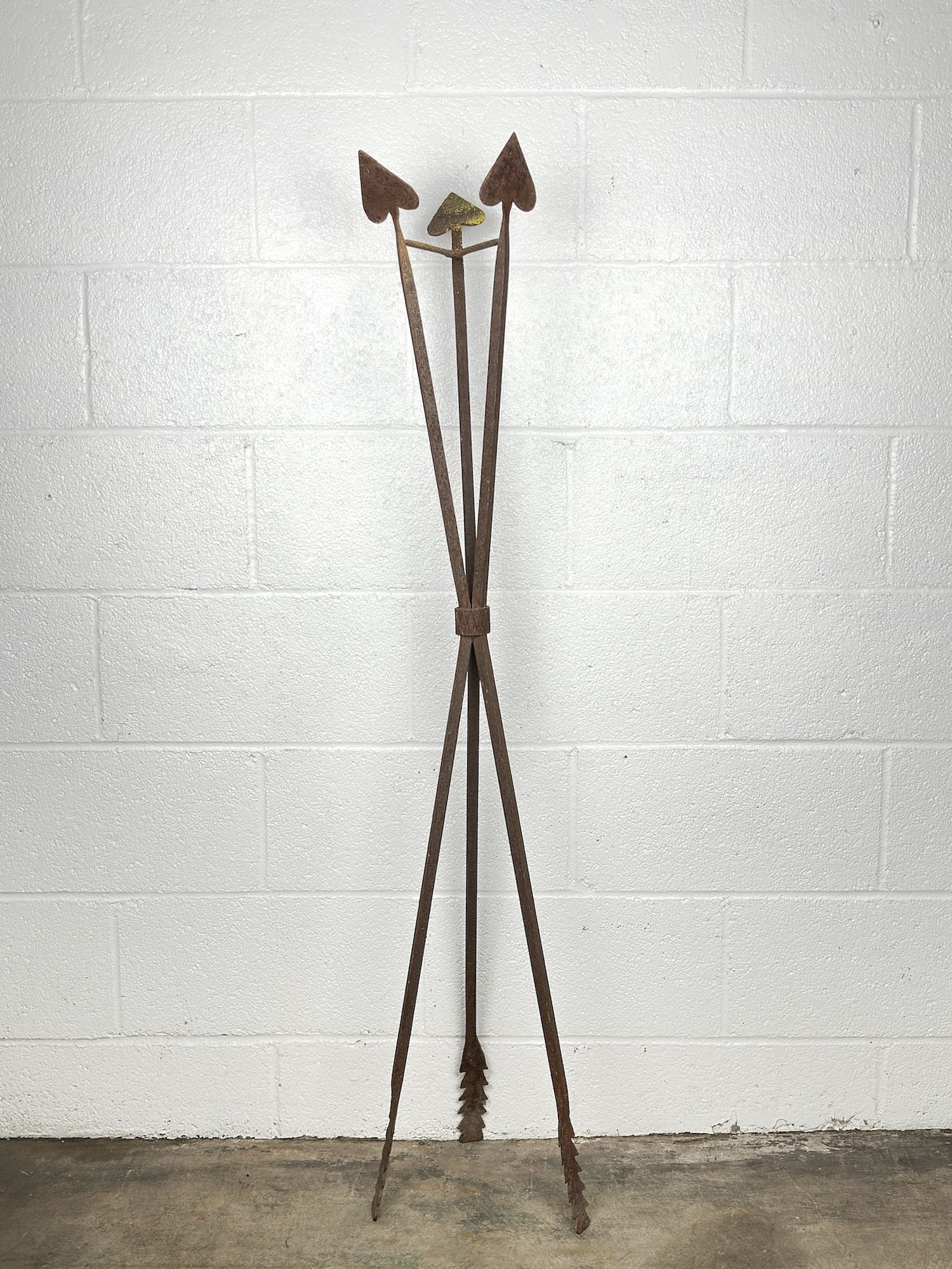 Wrought Iron Heart Arrow Sculptural Lamp Base (1 of 3)