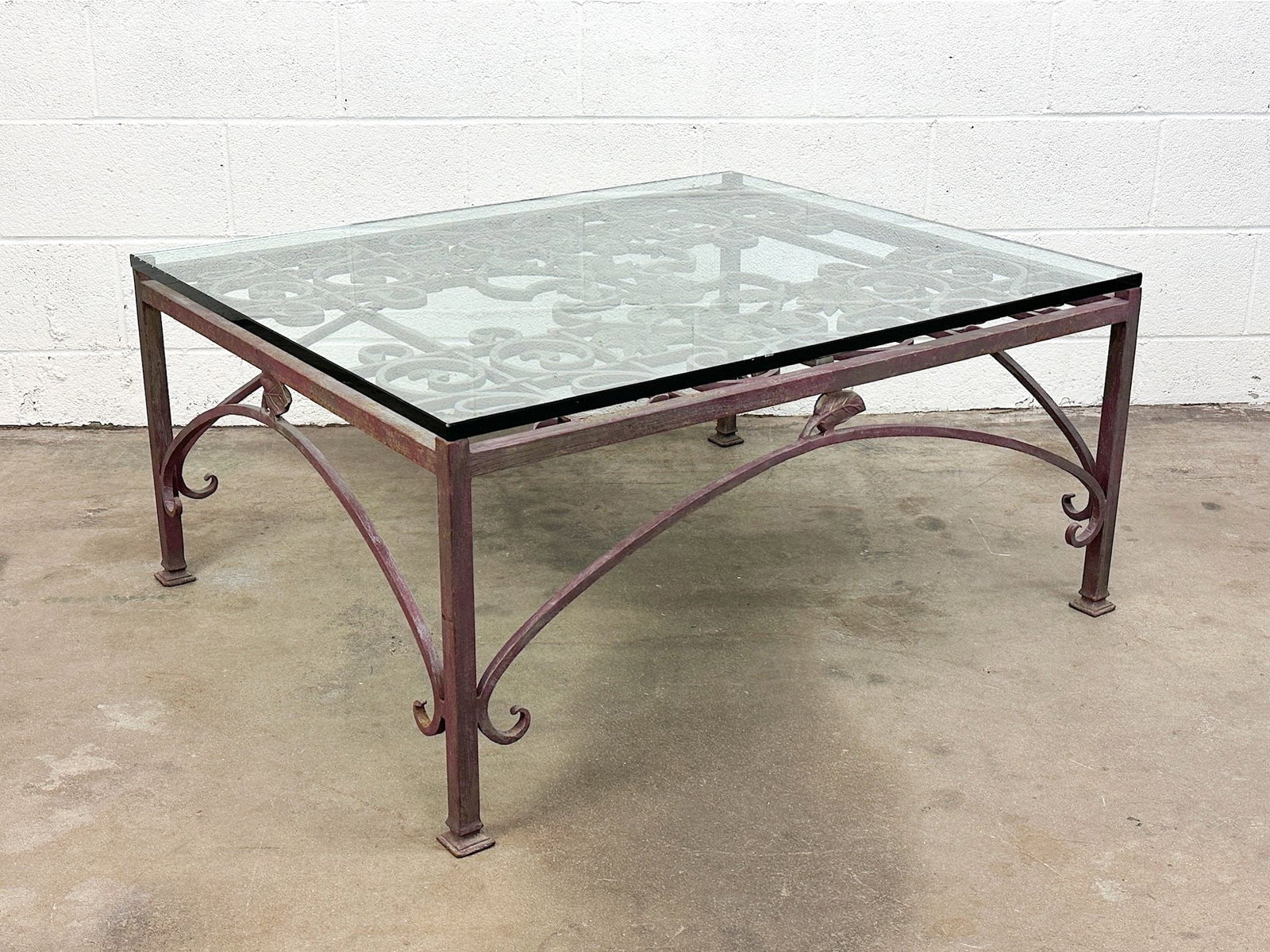 Vintage Wrought Iron & Glass Coffee Table (1 of 10)
