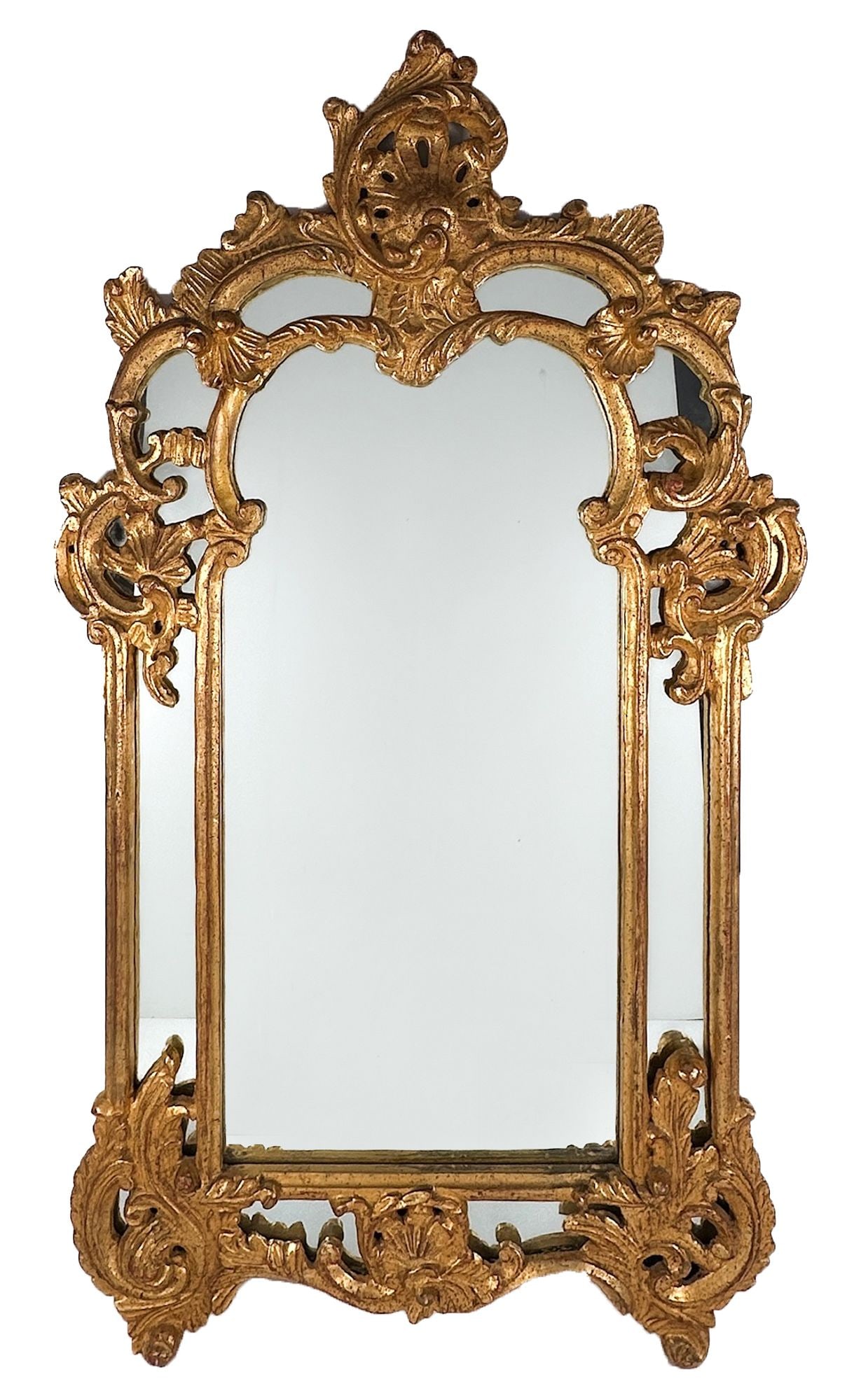Italian Rococo Carved Wood Gold Gilt Wall Mirror (1 of 7)
