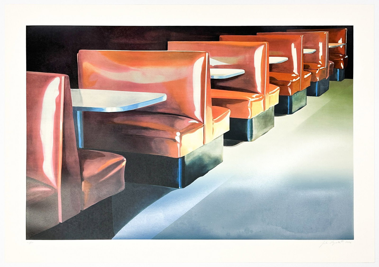 John Register (1939-1996) Signed Serigraph, Red Booths, Ed. 47/85, 1986 (1 of 4)