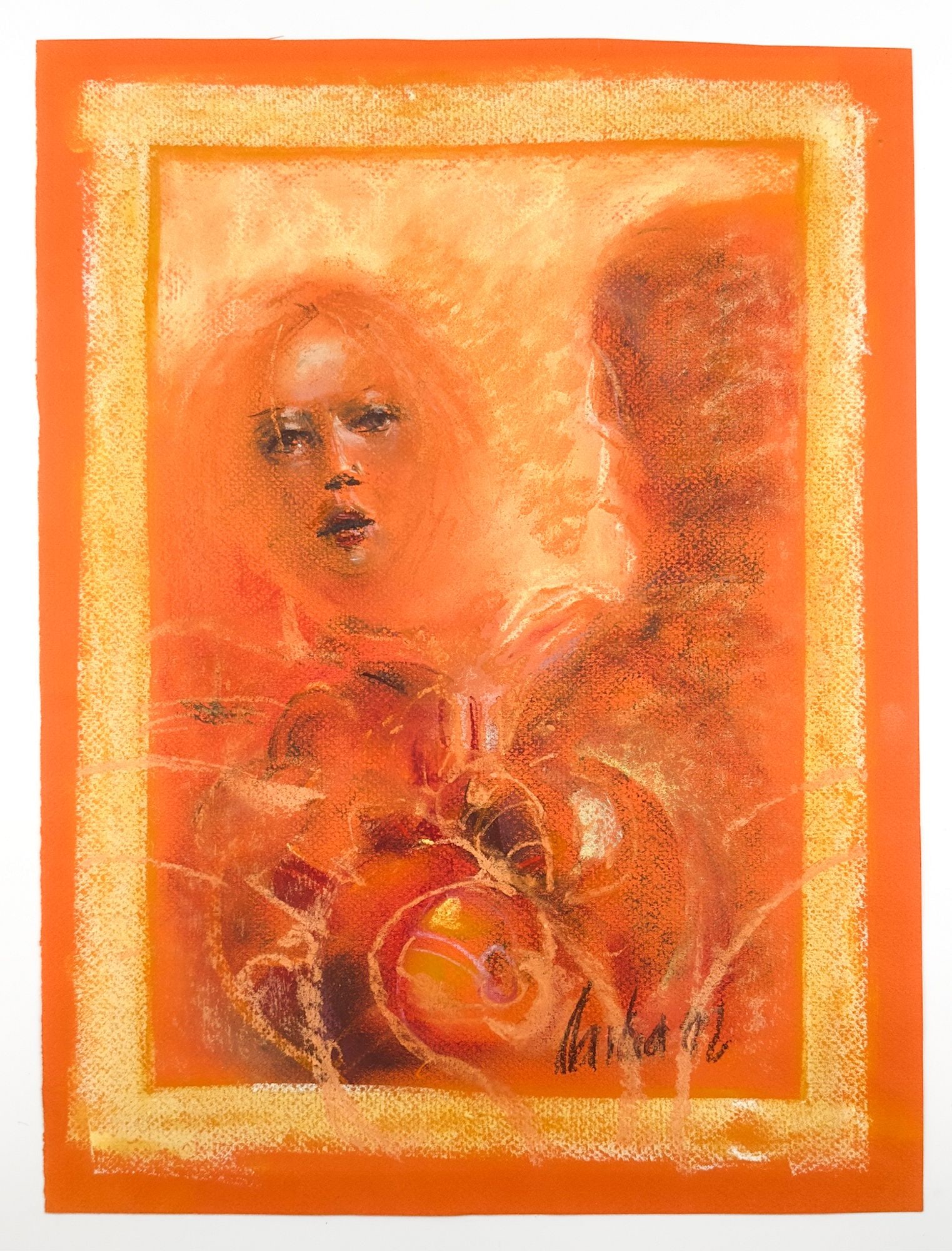Artist Unknown, Signed Pastel on Paper, Jesus and Samaritan Woman, 1992 (1 of 3)