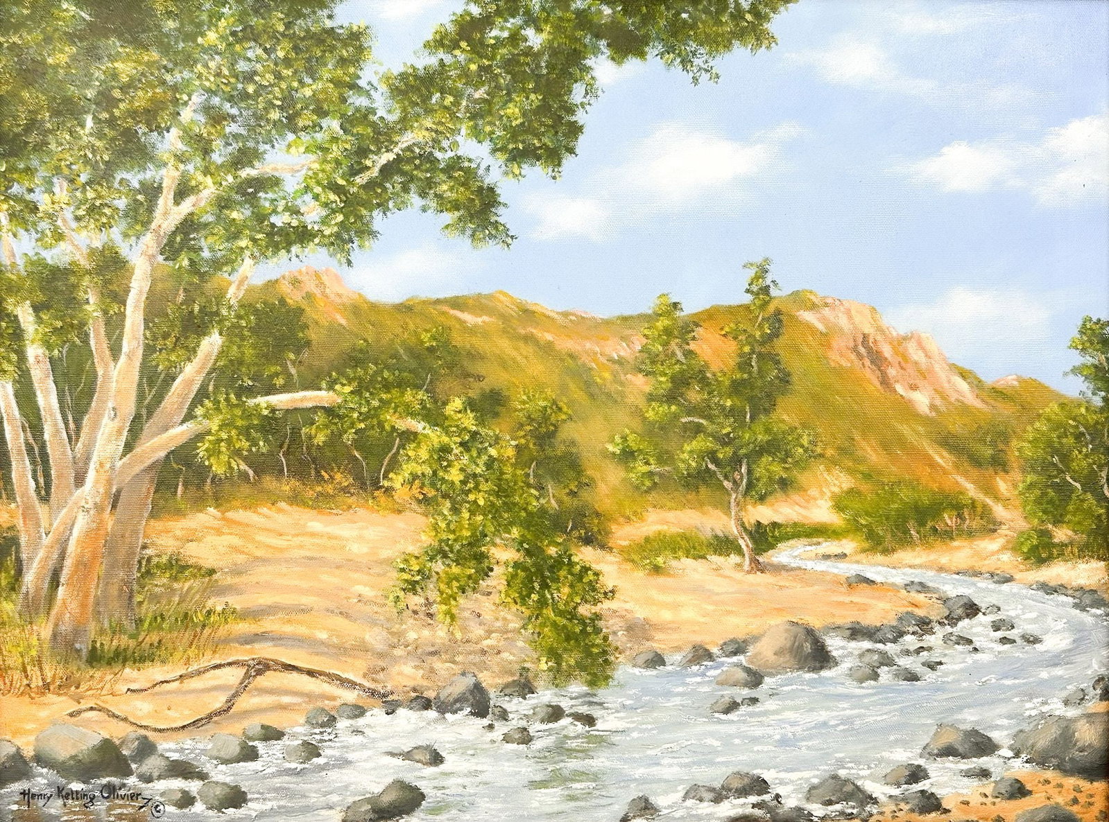 Henry Ketting Olivier (1924-2004) Oil on Canvas, Malibu Canyon, California Landscape (1 of 5)