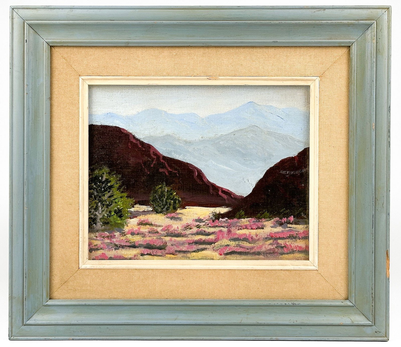 Unknown Artist, Framed Oil on Canvas Board, California Desert Landscape (1 of 3)