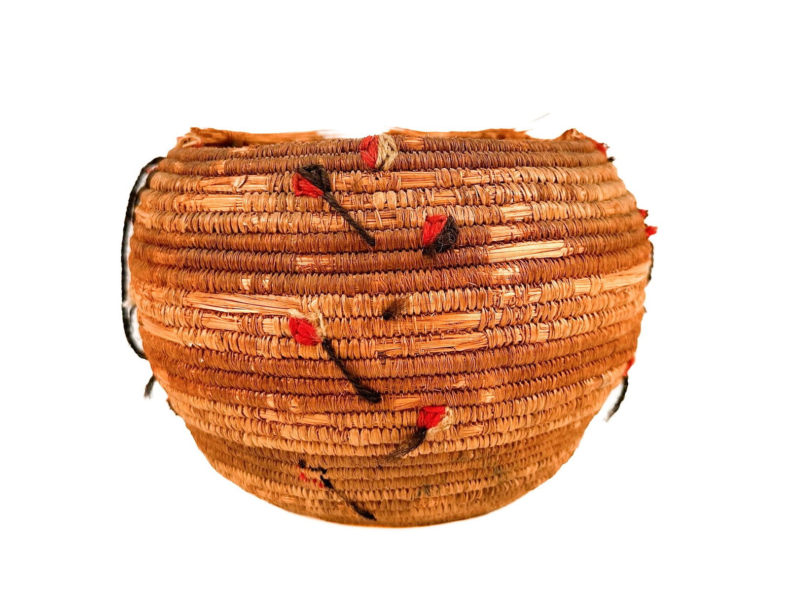 Pomo Native American Coiled Basket, Early 20th Century (1 of 6)