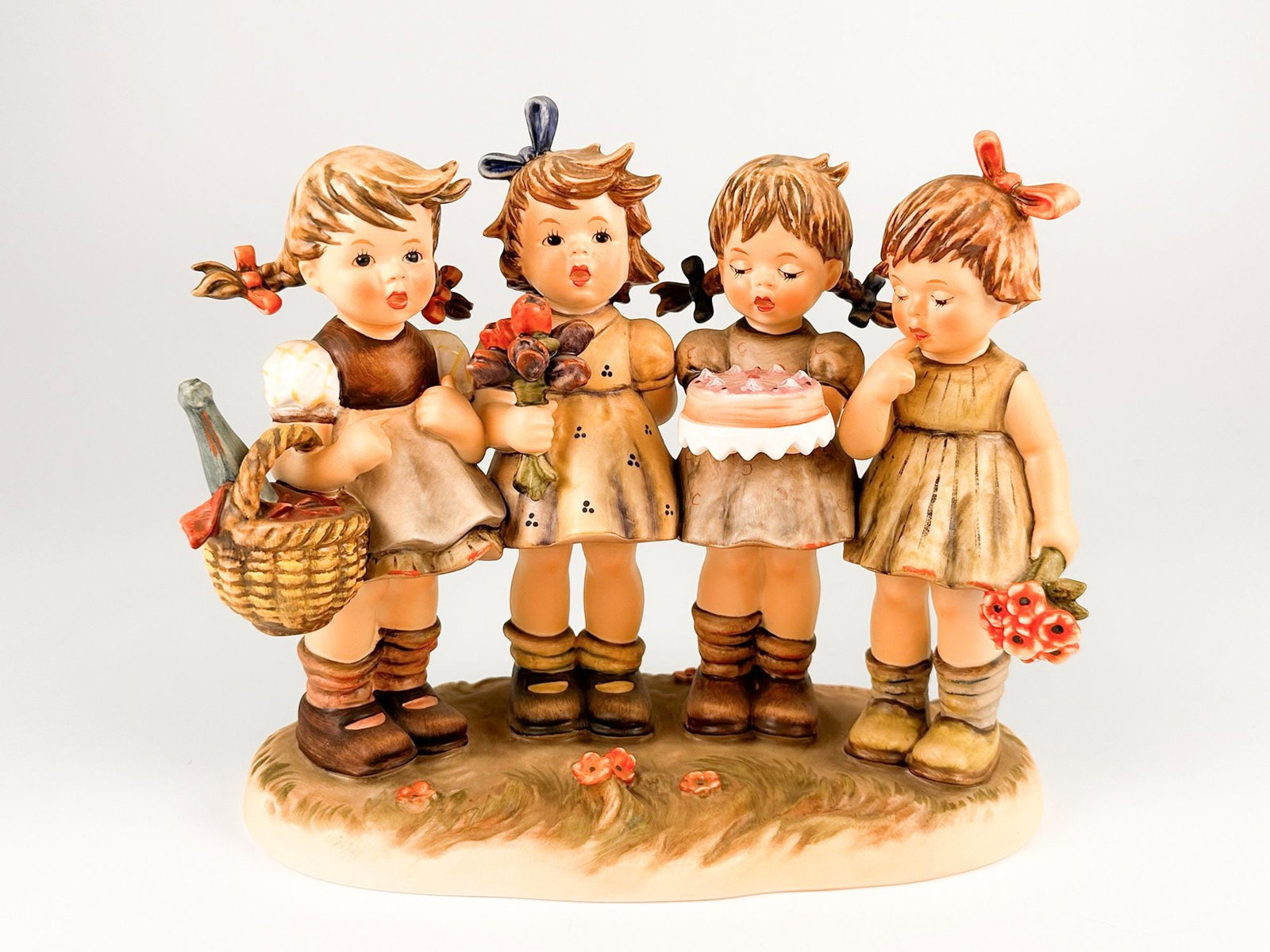 Large Vintage M.I. Hummel Ceramic Figures, We Wish You the Best, 8 1/4 Inches Tall (1 of 6)