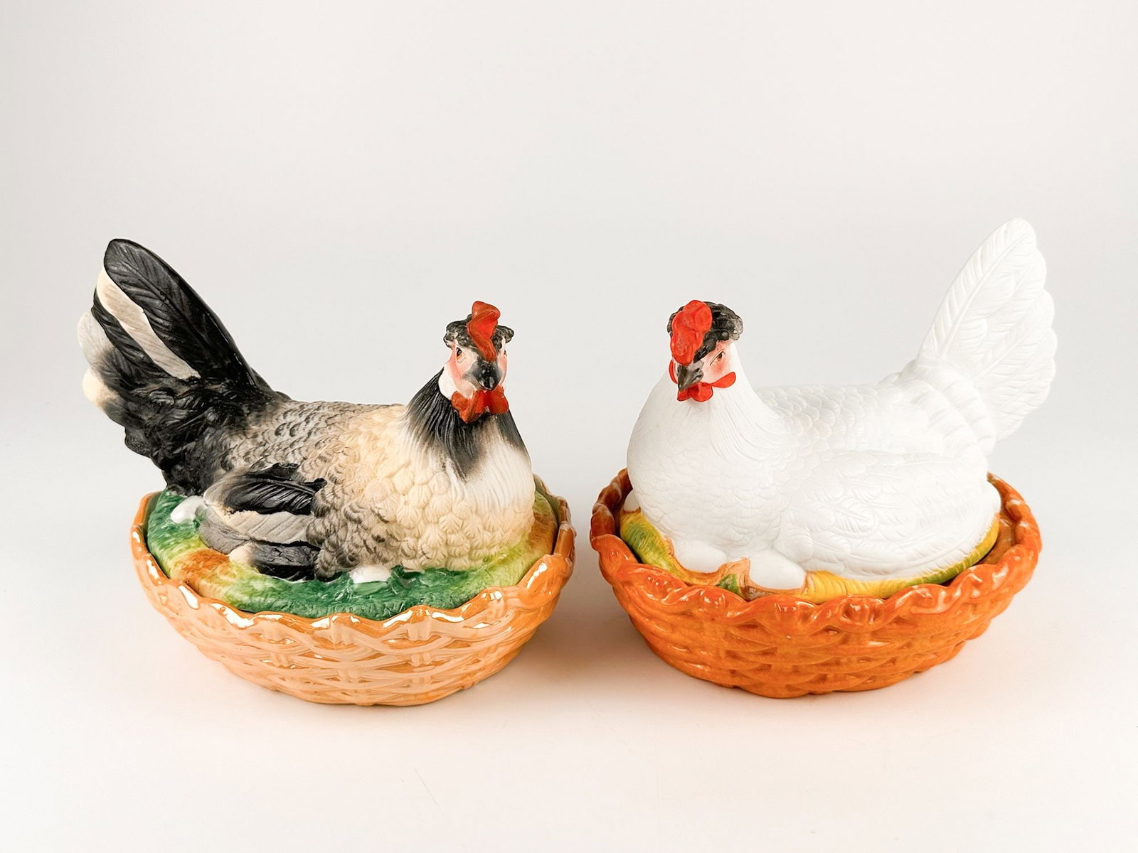 Pair of 19th Century Staffordshire Hen on Nest Tureens (1 of 7)