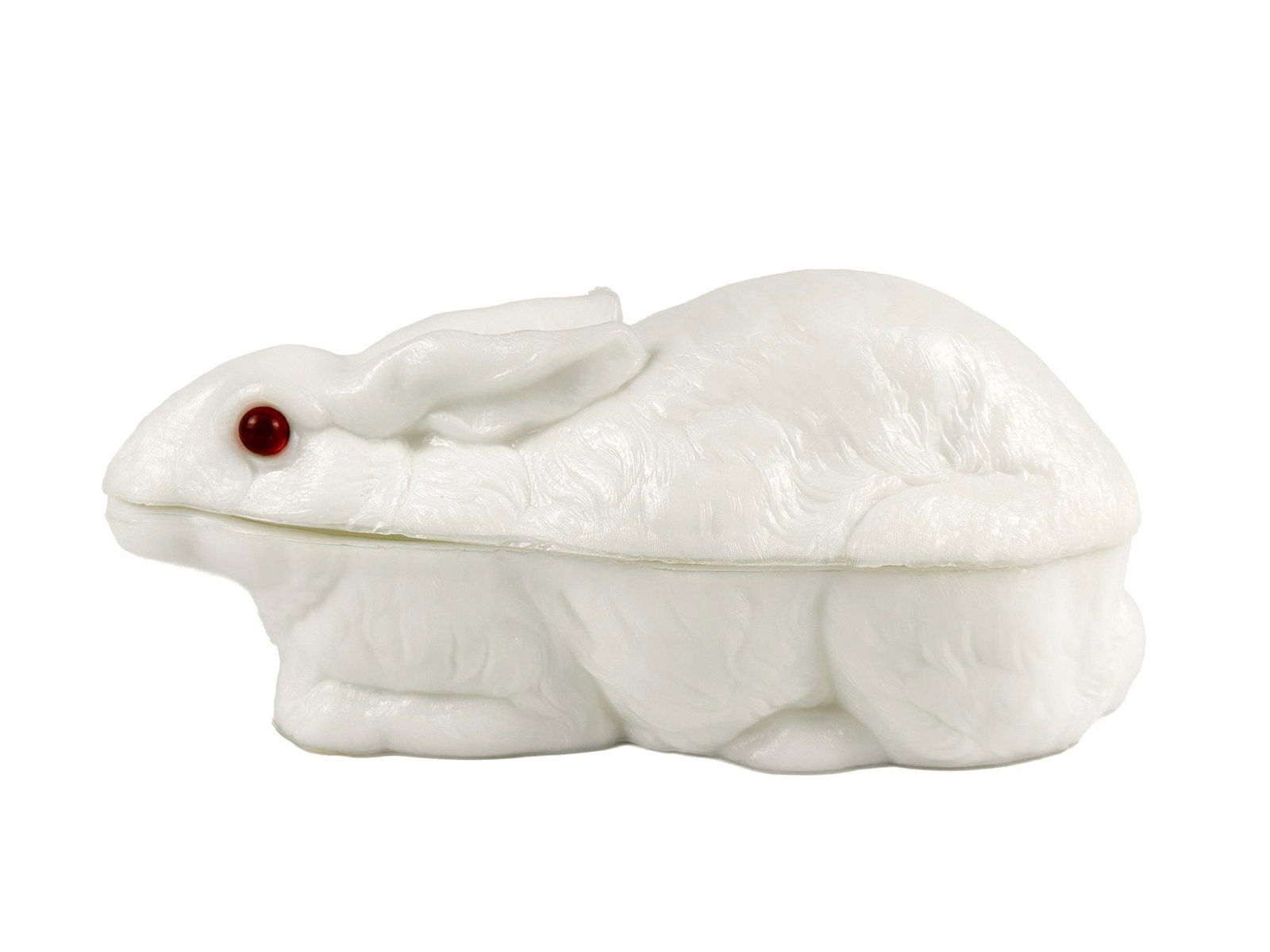 Atterbury Milk Glass Rabbit Covered Dish, c. 1886 (1 of 6)