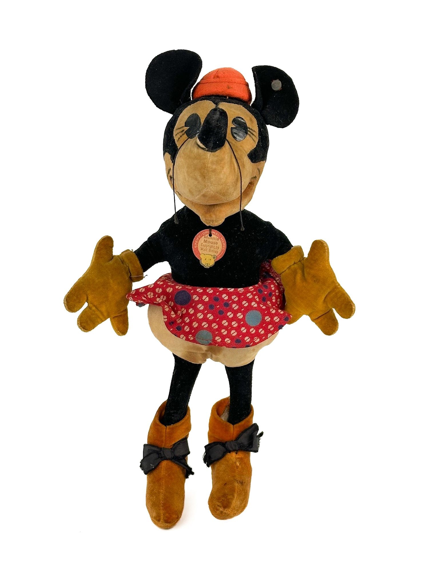 1930s Steiff Disney Minnie Mouse Doll Toy w/ Original Tag (1 of 7)