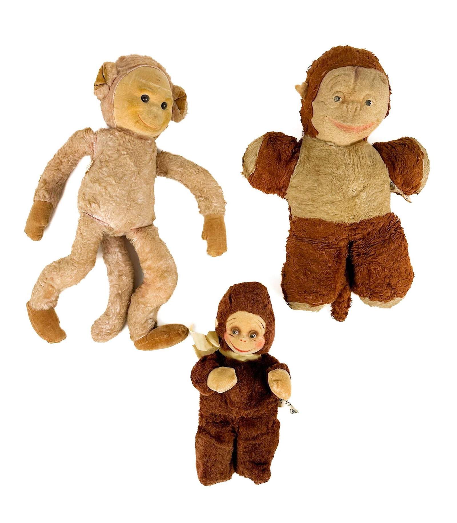 Group of 3 Vintage Monkey Plush Toys, Knickerbocker and Gund (1 of 6)