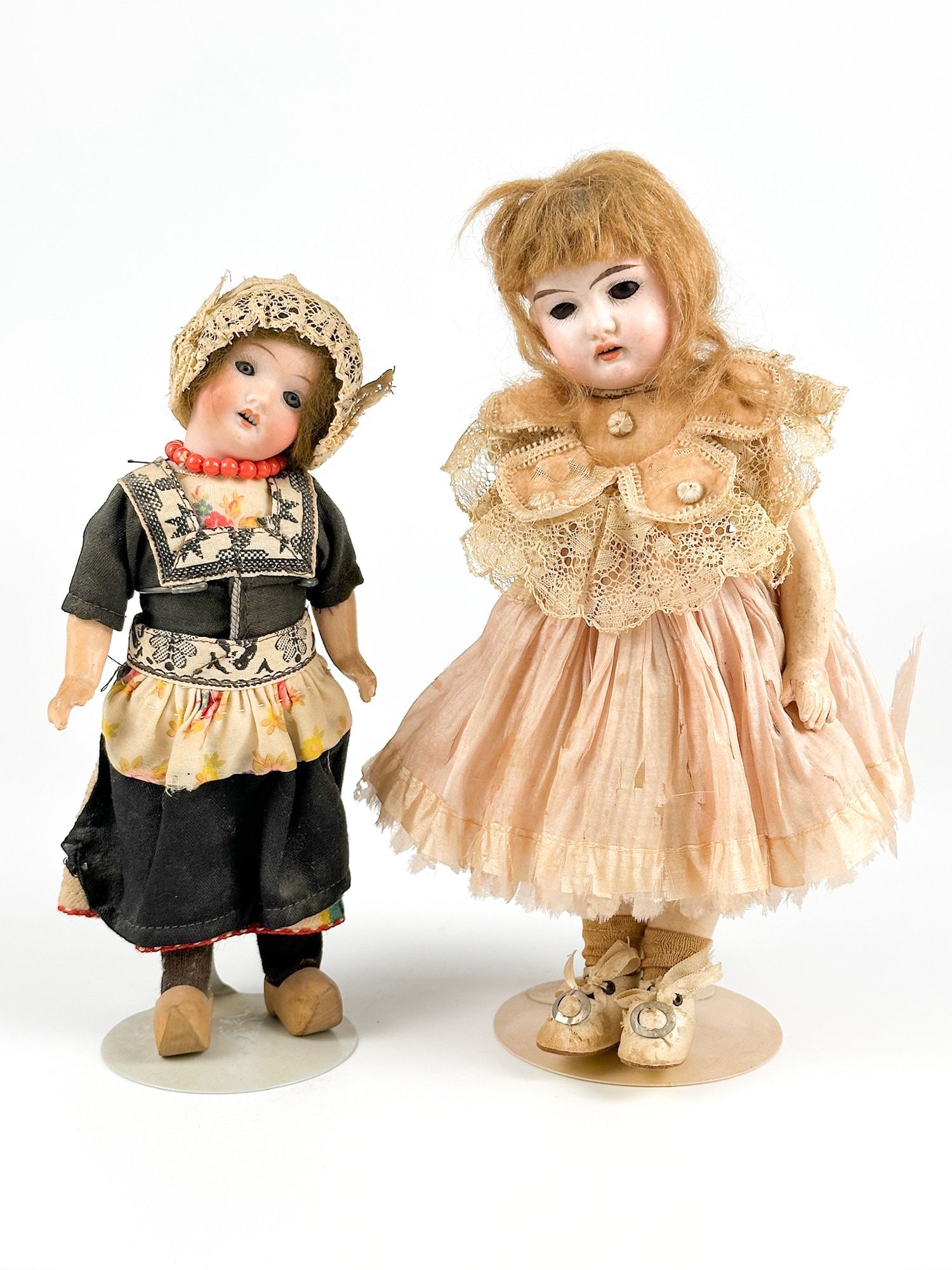 Two Antique German Porcelain Dolls in Traditional Dress (1 of 6)