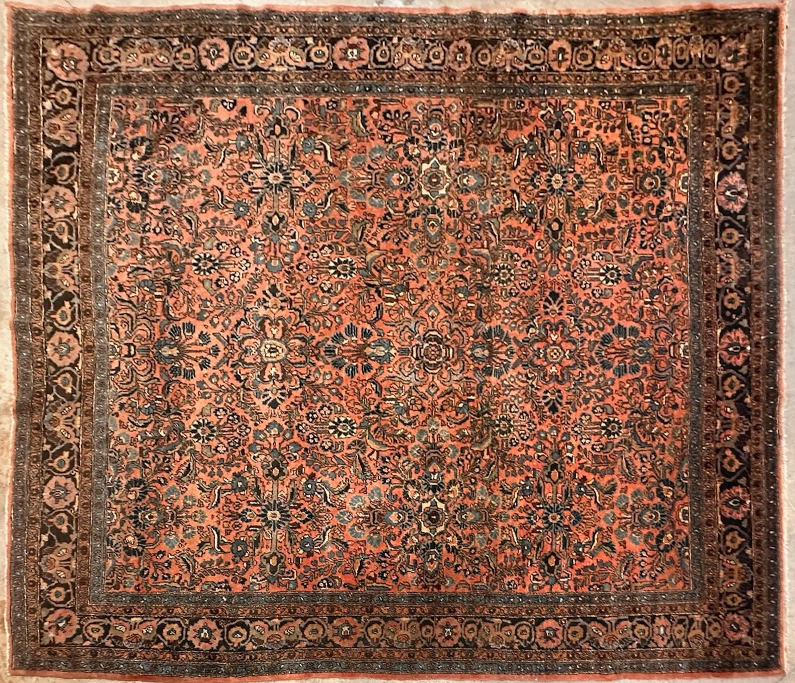 Antique Persian Sarouk Hand-knotted Wool Rug, Circa 1910, 8'08" x 11'05" (1 of 4)