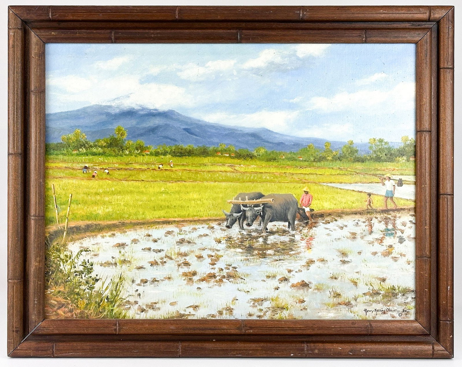 Henry Ketting Olivier (1924-2004) Oil Painting On Canvas, The Good Earth, Java 1990 (1 of 5)