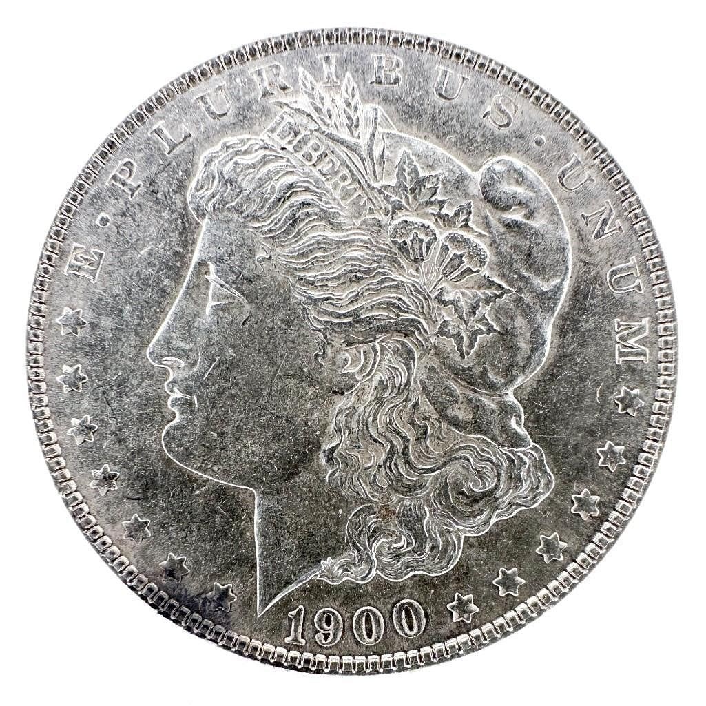 1900 Morgan Silver Dollar: A 1900 Morgan dollar from the Philadelphia Mint. A common date of the series. Shipping & Handling. All lots won by the same bidder are combined into one shipment via USPS Priority Mail (tracking inclu