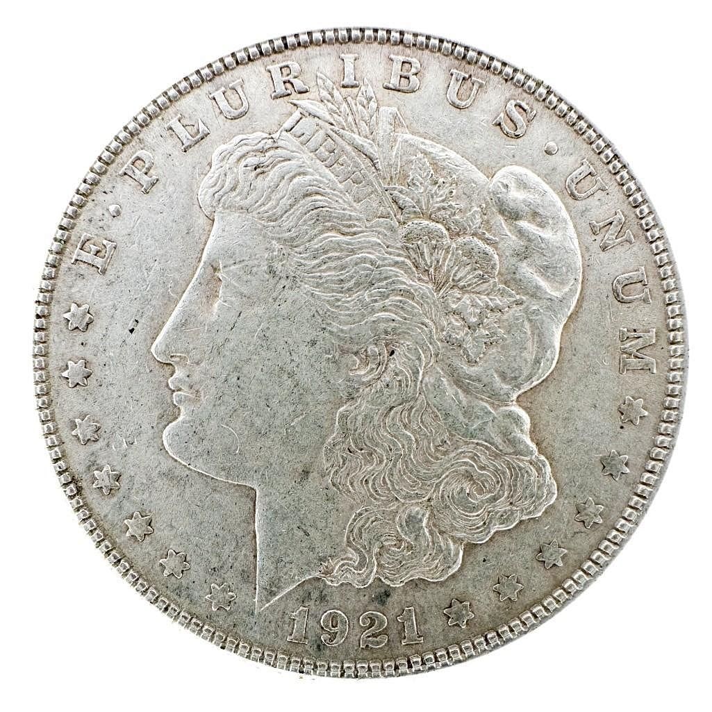 1921 Morgan Silver Dollar: A 1921 Morgan dollar, the final year of the Morgan series. A high-mintage issue. Shipping & Handling. All lots won by the same bidder are combined into one shipment via USPS Priority Mail (tracking in