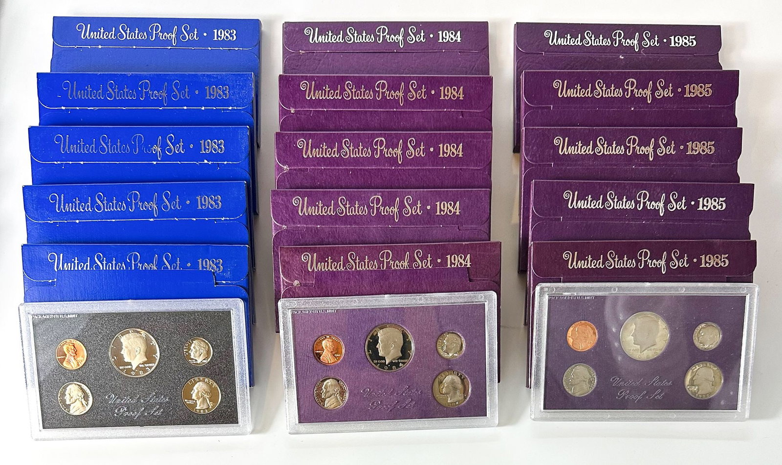 Lot of 15 US Proof Sets 1983, 1984, 1985 (1 of 4)