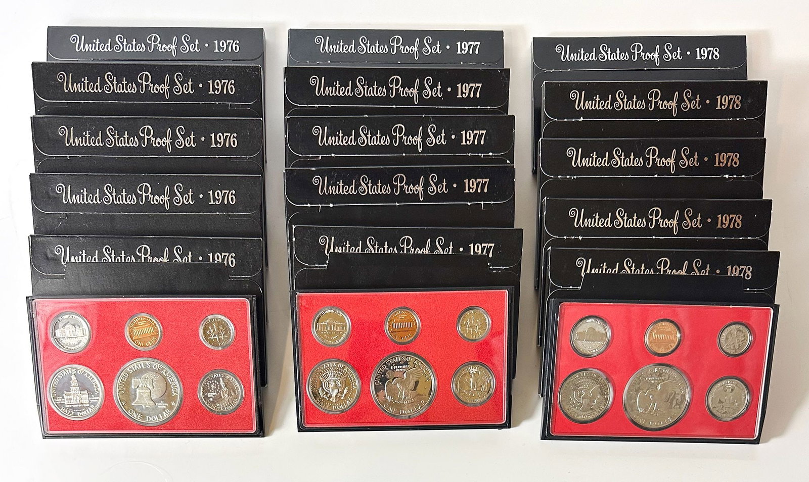 Lot of 15 US Proof Sets 1976, 1977, 1978 (1 of 4)