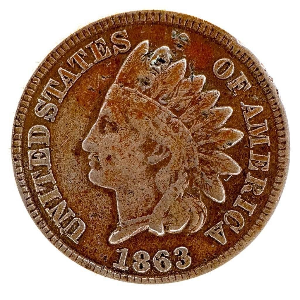1863 Civil War Token, Indian Head: An 1863 Civil War token of Indian Head design. A privately issued piece from the Civil War coin-shortage era. Shipping & Handling. All lots won by the same bidder are combined into one shipment via