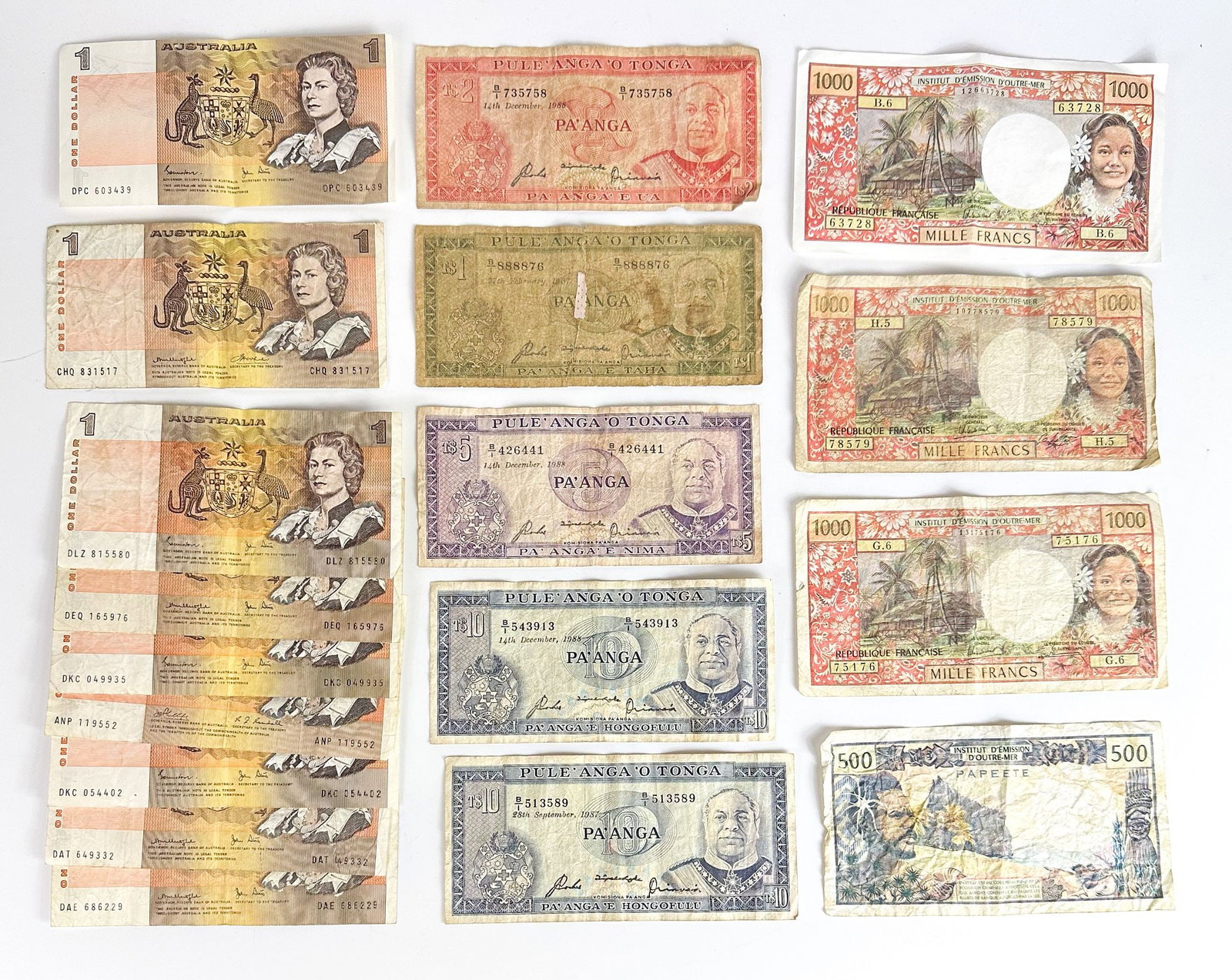 Group of 18 Pacific/Oceania Banknotes (1 of 8)