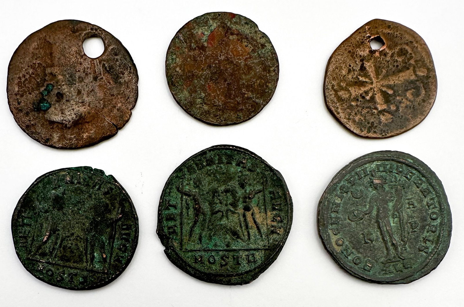 Lot of 6 Ancient Bronze Coins (1 of 2)