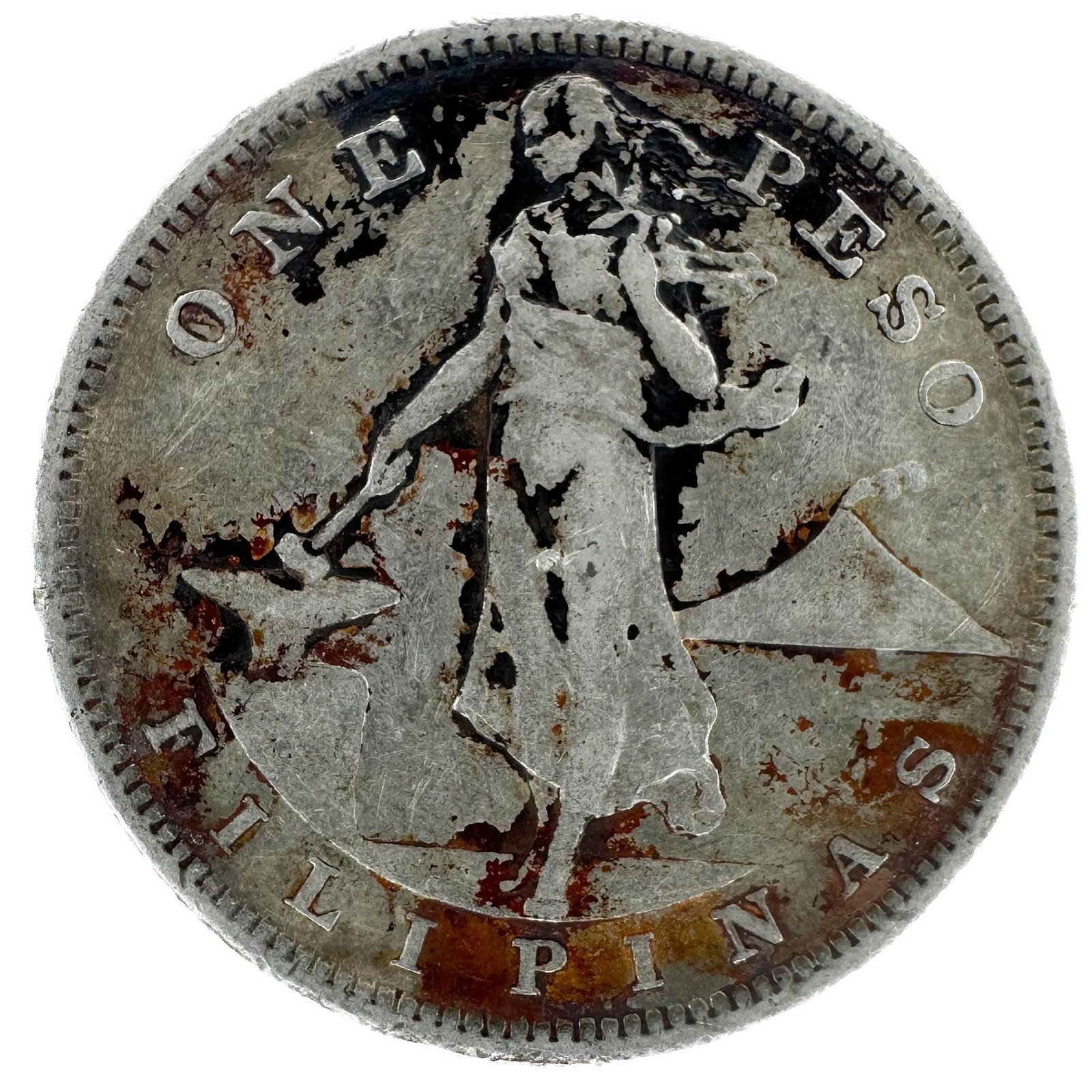 1907-S Philippines One Peso: A 1907-S Philippines one peso. A U.S.-administration Philippines issue. Shipping & Handling. All lots won by the same bidder are combined into one shipment via USPS Priority Mail (tracking included). 