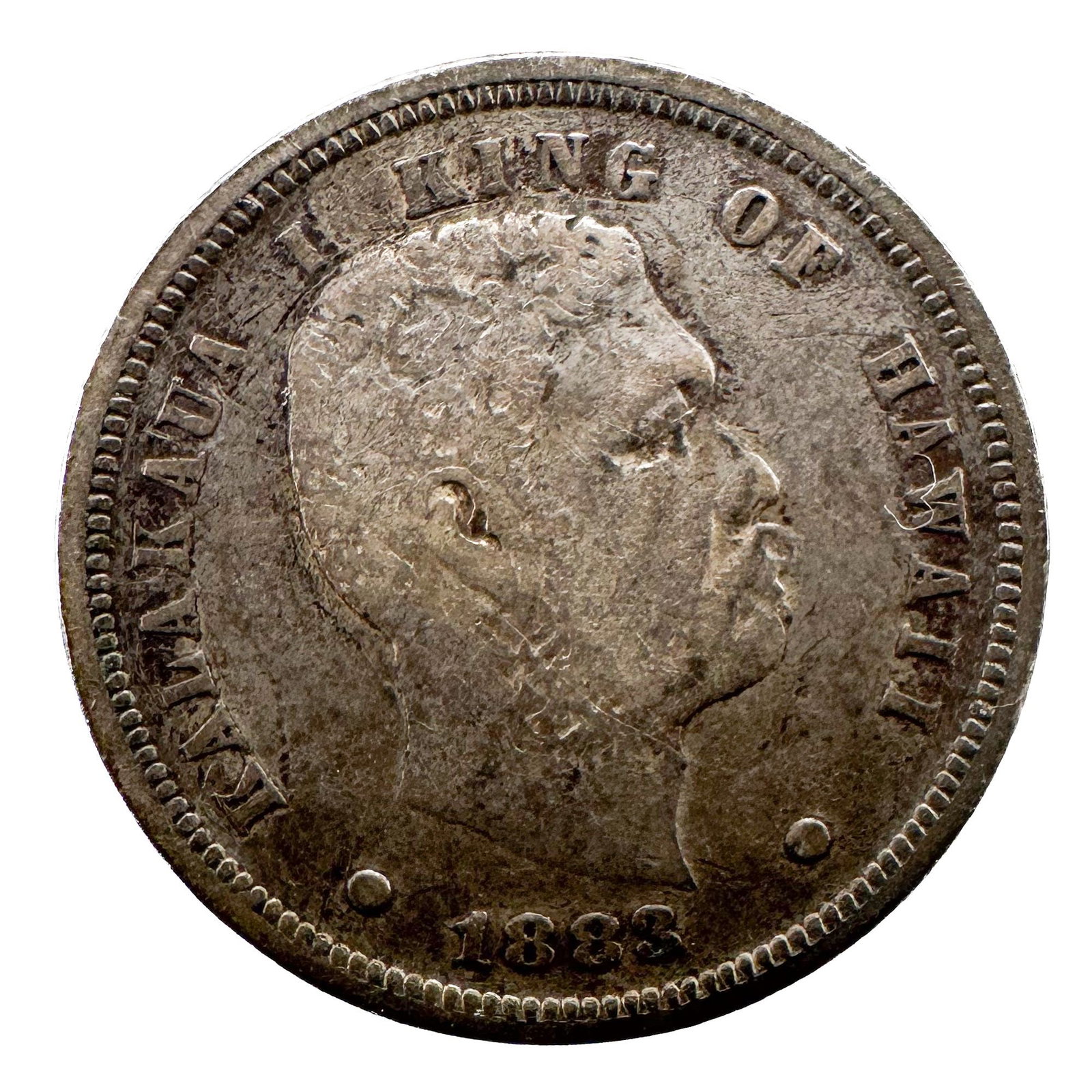 1883 Hawaiian Kingdom Silver Dime (King Kalakaua): An 1883 Hawaiian Kingdom dime (umi keneta) bearing King Kalakaua. A historically prized coin of the Hawaiian monarchy. Shipping & Handling. All lots won by the same bidder are combined into one shipme