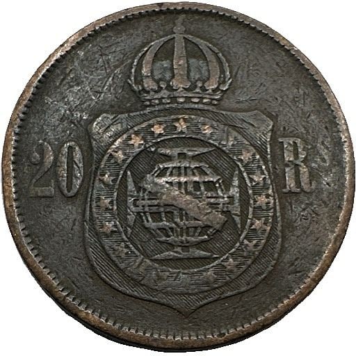 1869 Brazil 20 Reis, Bronze: An 1869 Brazilian 20 reis. A circulated 19th-century Brazilian coin. Shipping & Handling. All lots won by the same bidder are combined into one shipment via USPS Priority Mail (tracking included). Fla
