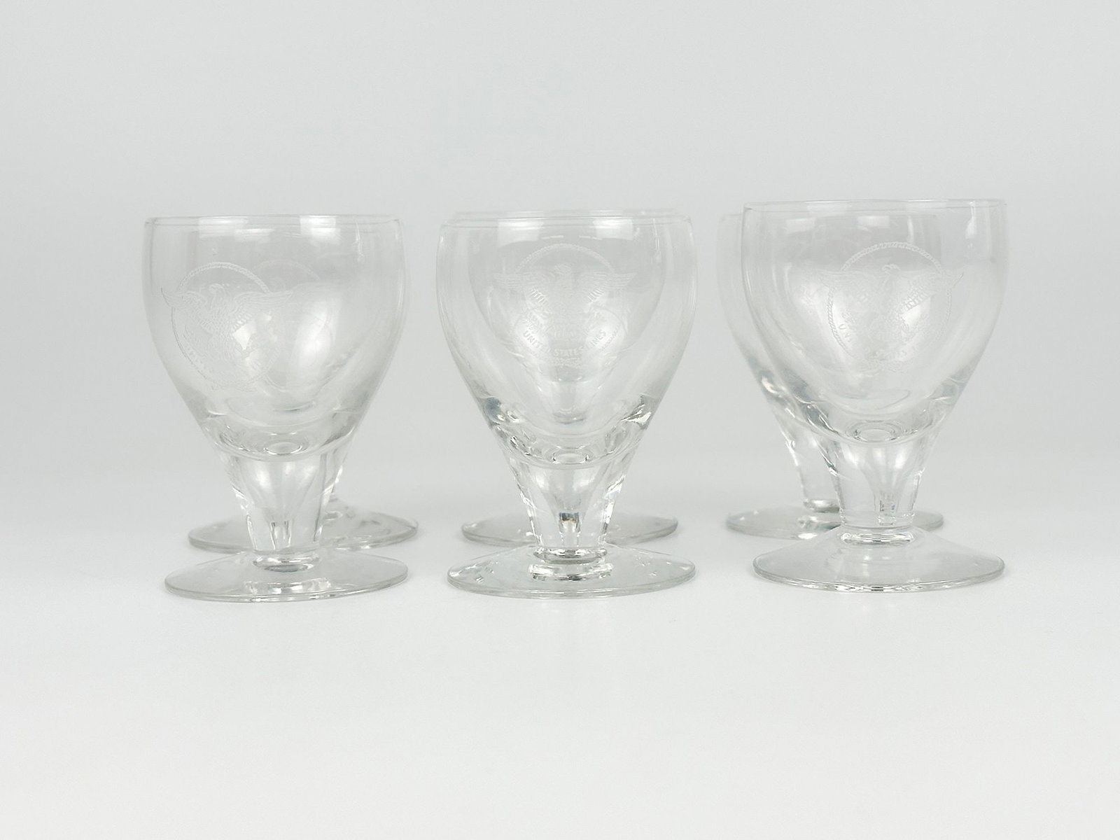 SS United States Sherry Glasses w/ US Lines Eagle Logo (6)