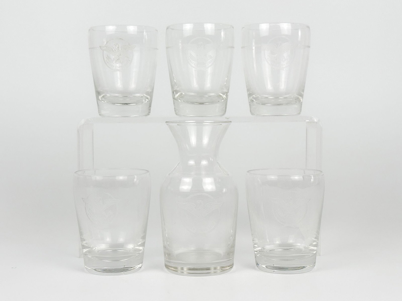 SS United States Carafe and 5 Shot Glasses w/ United States Line Eagle Logo (1 of 4)